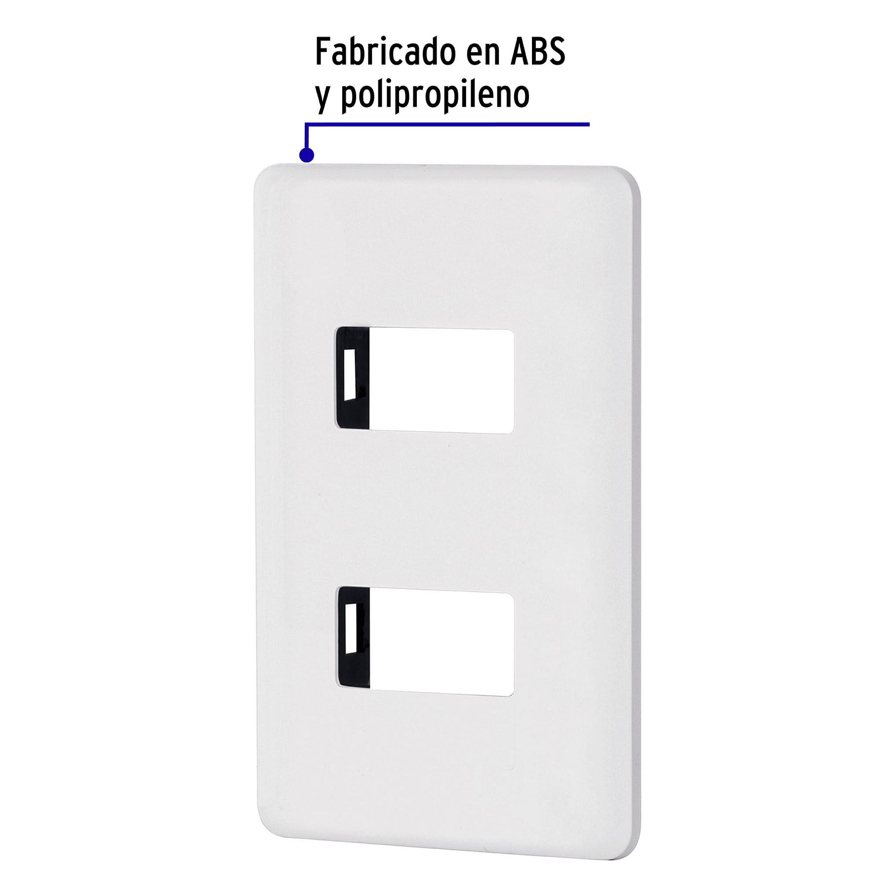 Placa 2 módulos de ABS, línea Basic, blanca