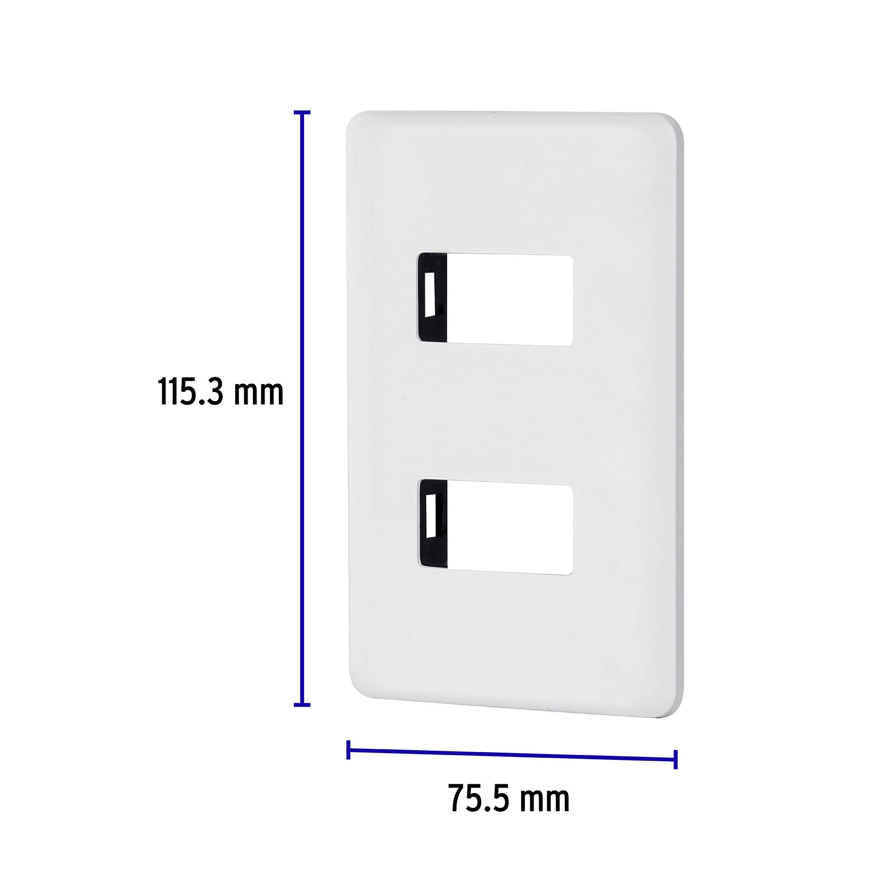 Placa 2 módulos de ABS, línea Basic, blanca
