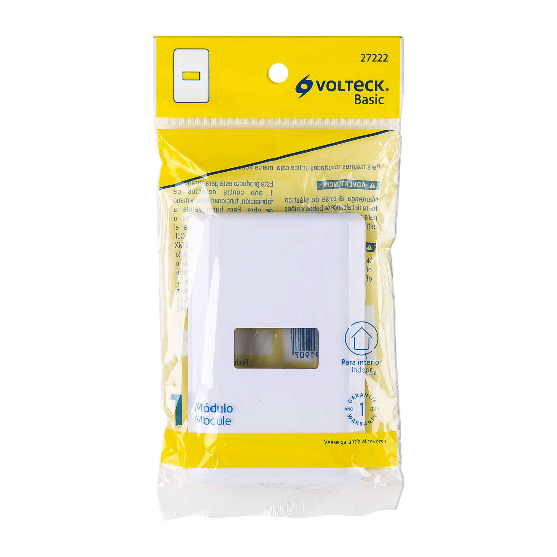 Placa 1 módulo de ABS, línea Basic, blanca