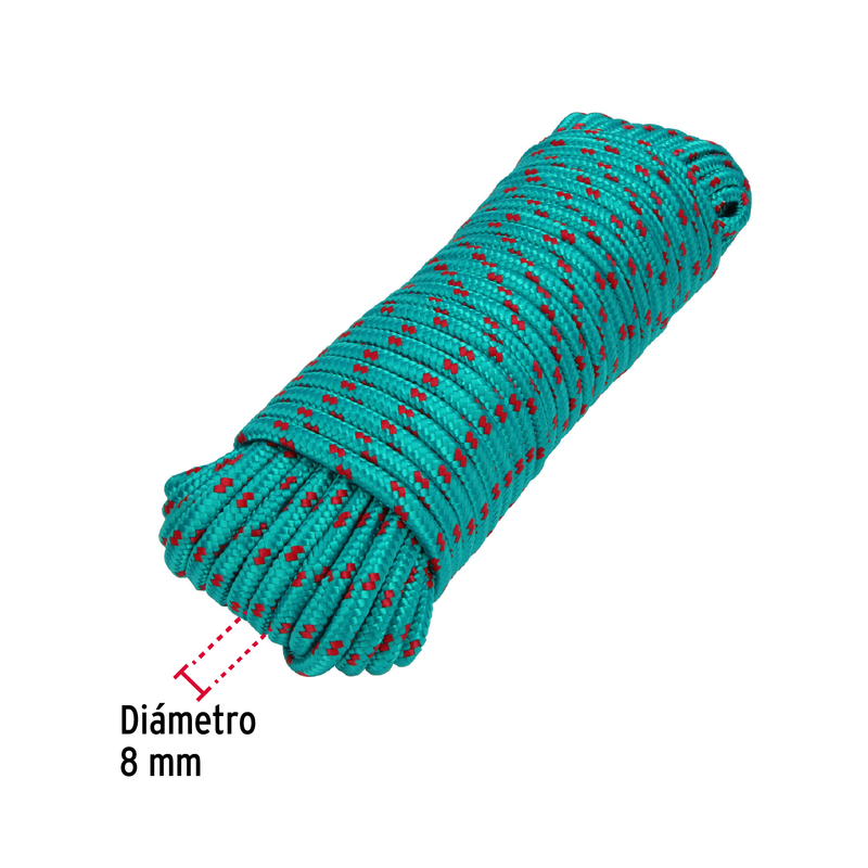 Piola de Polipropileno trenzada, multicolor, 8mm x 30m