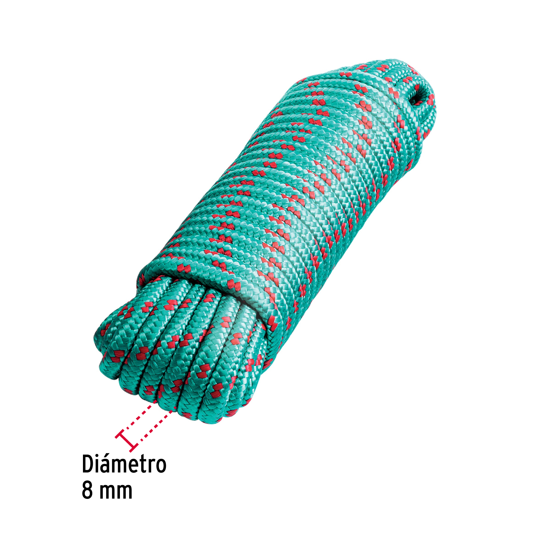 Piola de Polipropileno trenzada, multicolor, 8mm x 15m