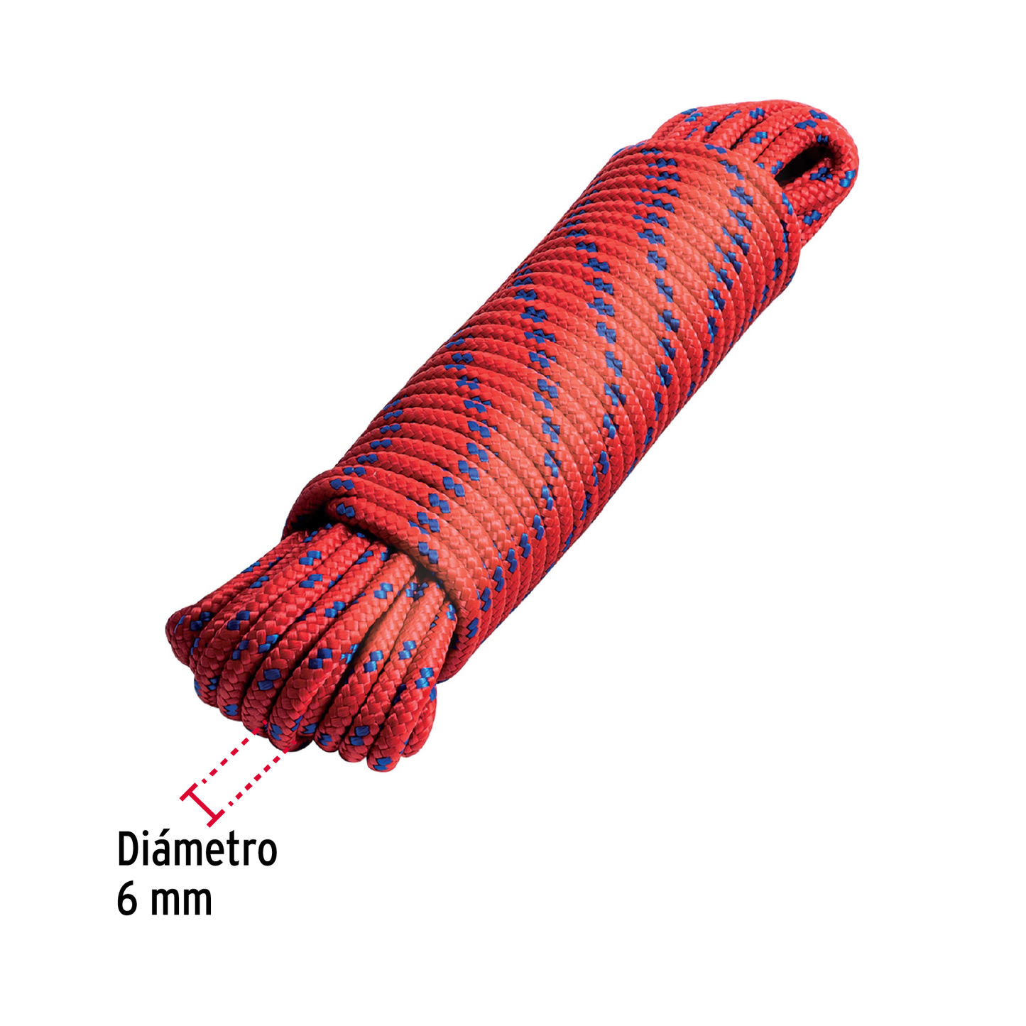Piola de Polipropileno trenzada, multicolor, 6mm x 15m
