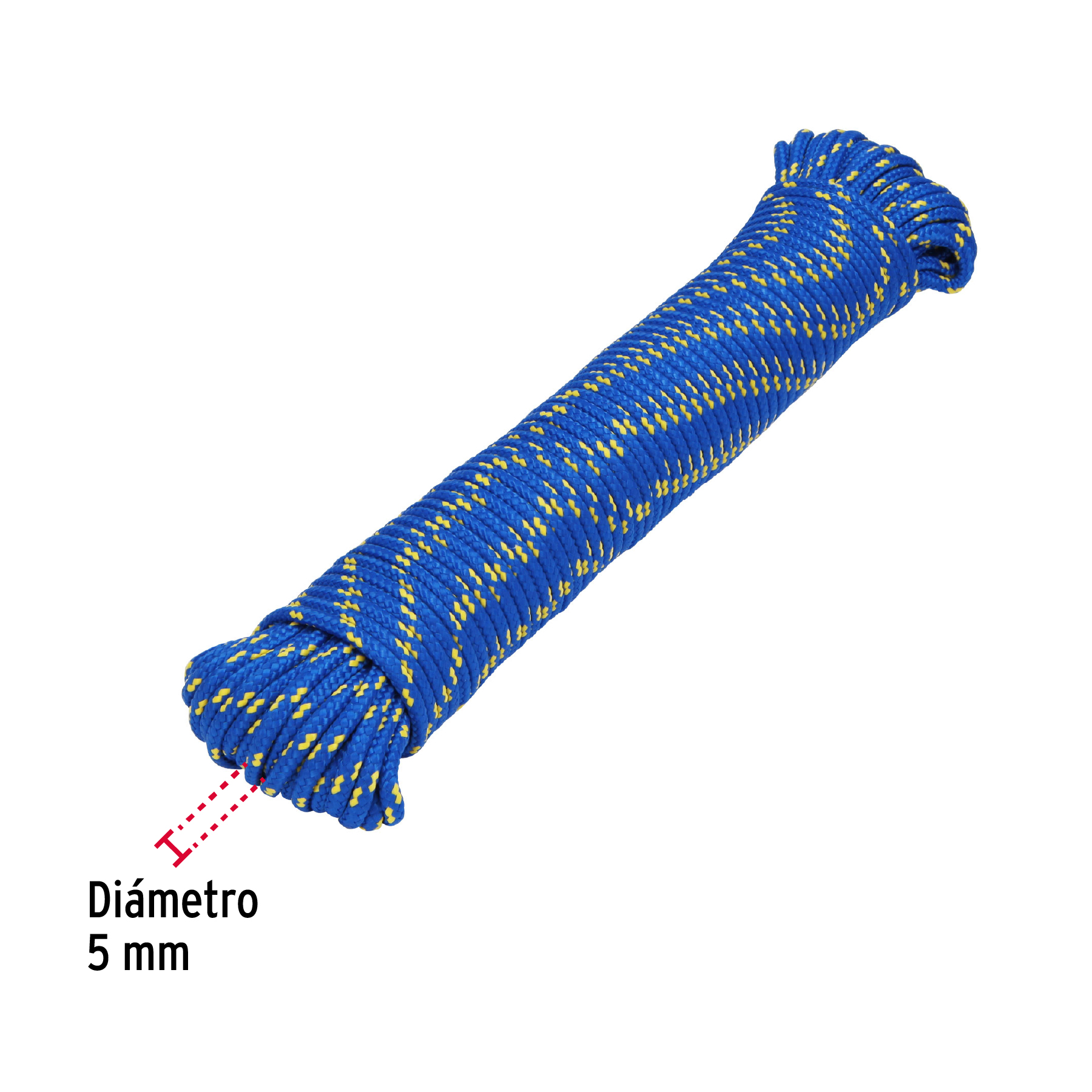 Piola de Polipropileno trenzada, multicolor, 5mm x 30m