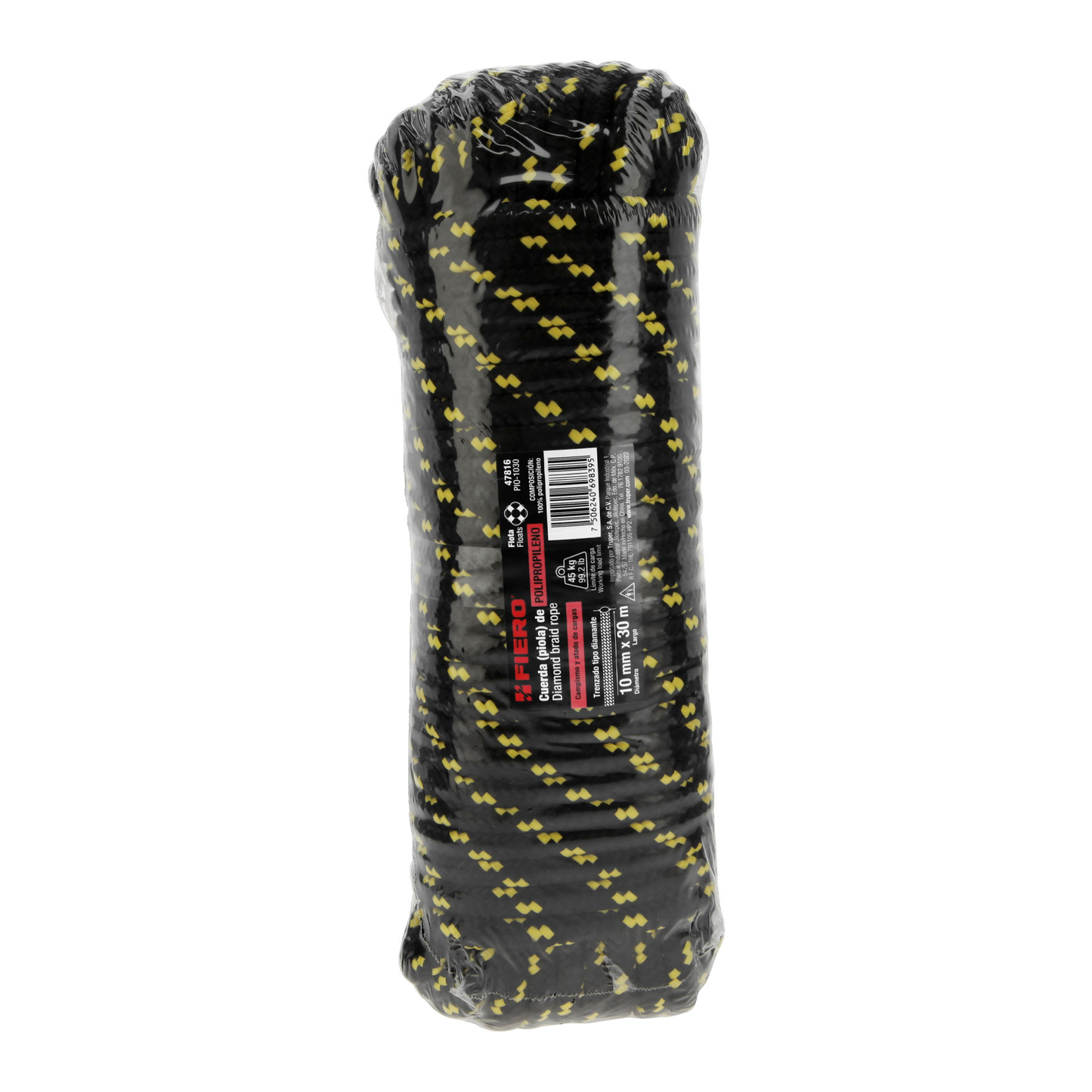 Piola de Polipropileno trenzada, multicolor, 10mm x 30m