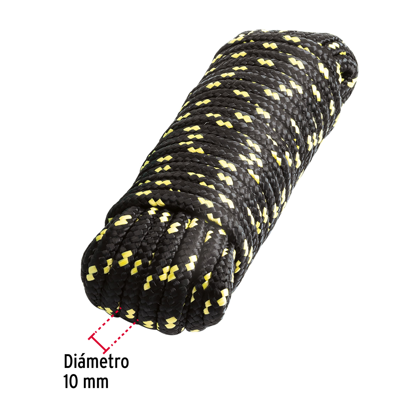 Piola de Polipropileno trenzada, multicolor, 10mm x 15m