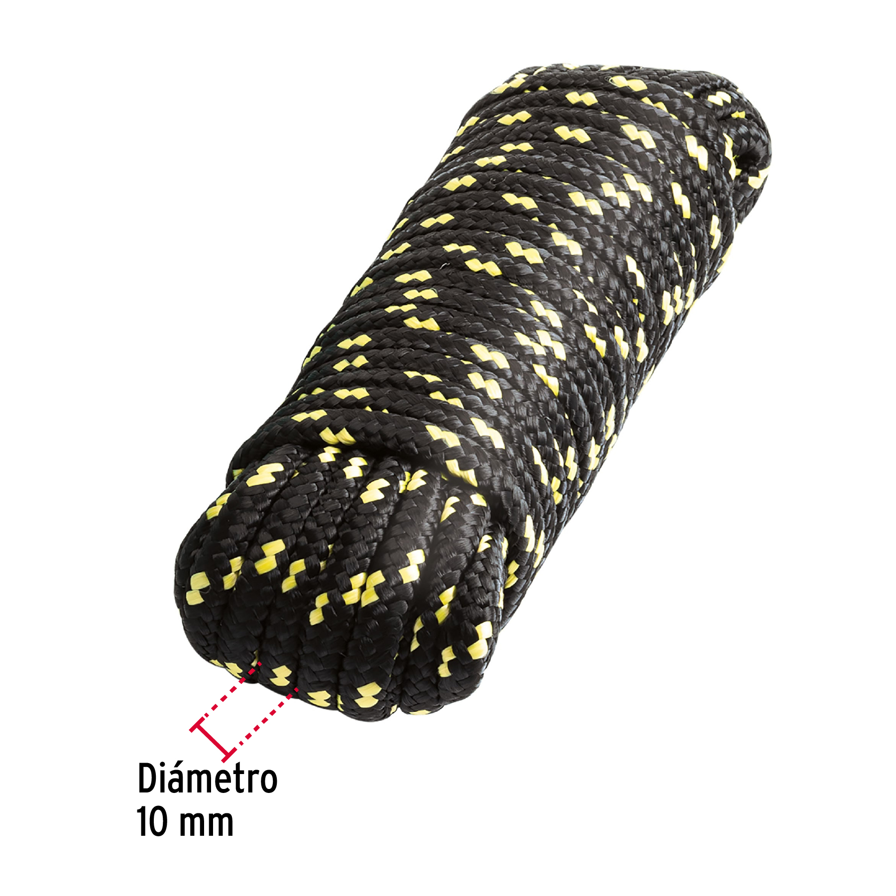Piola de Polipropileno trenzada, multicolor, 10mm x 15m