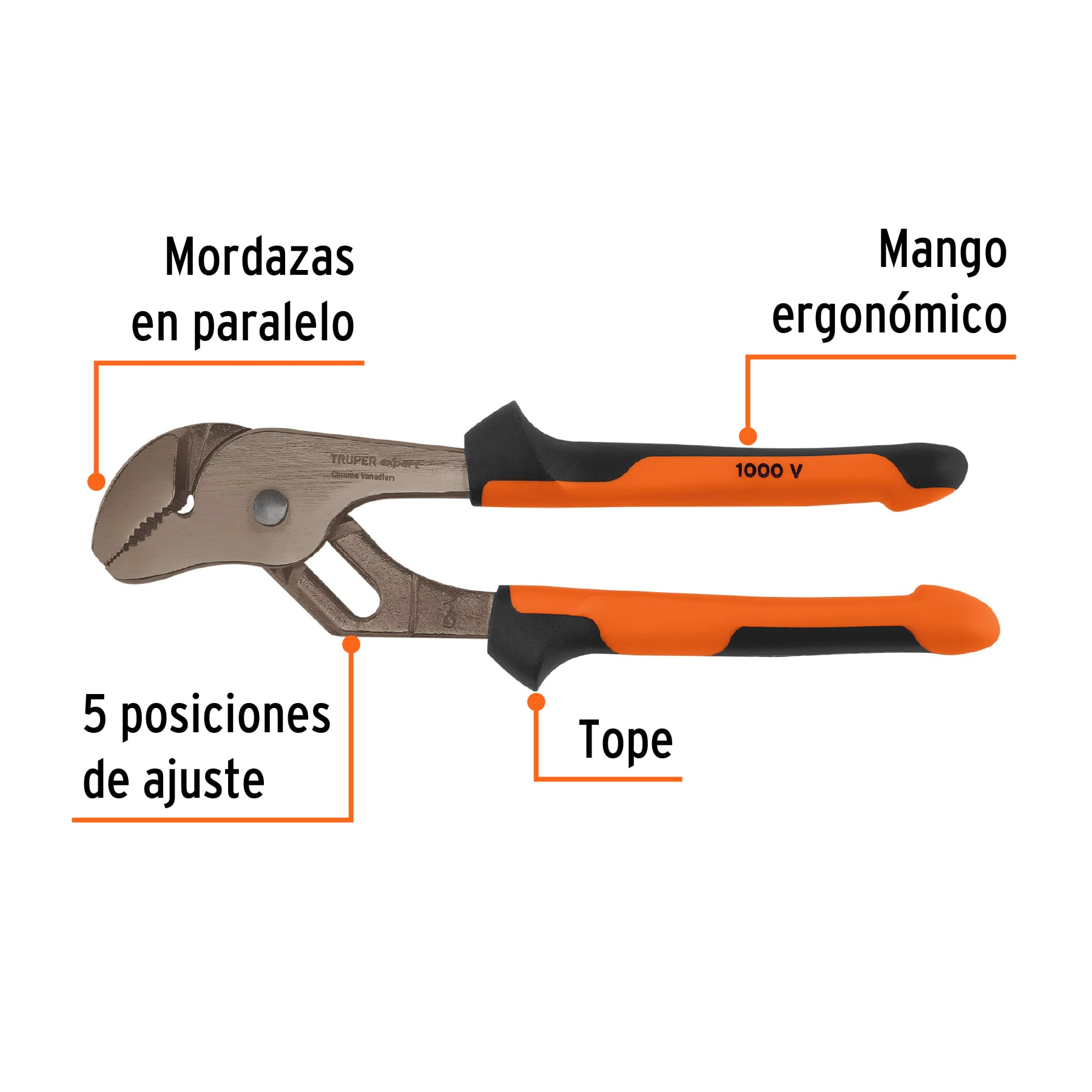 Pinzas de extensión 8' mango Comfort Grip, Truper Expert