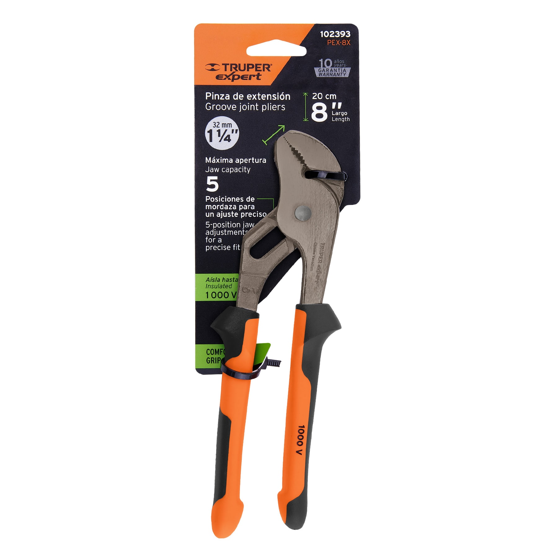 Pinzas de extensión 8' mango Comfort Grip, Truper Expert