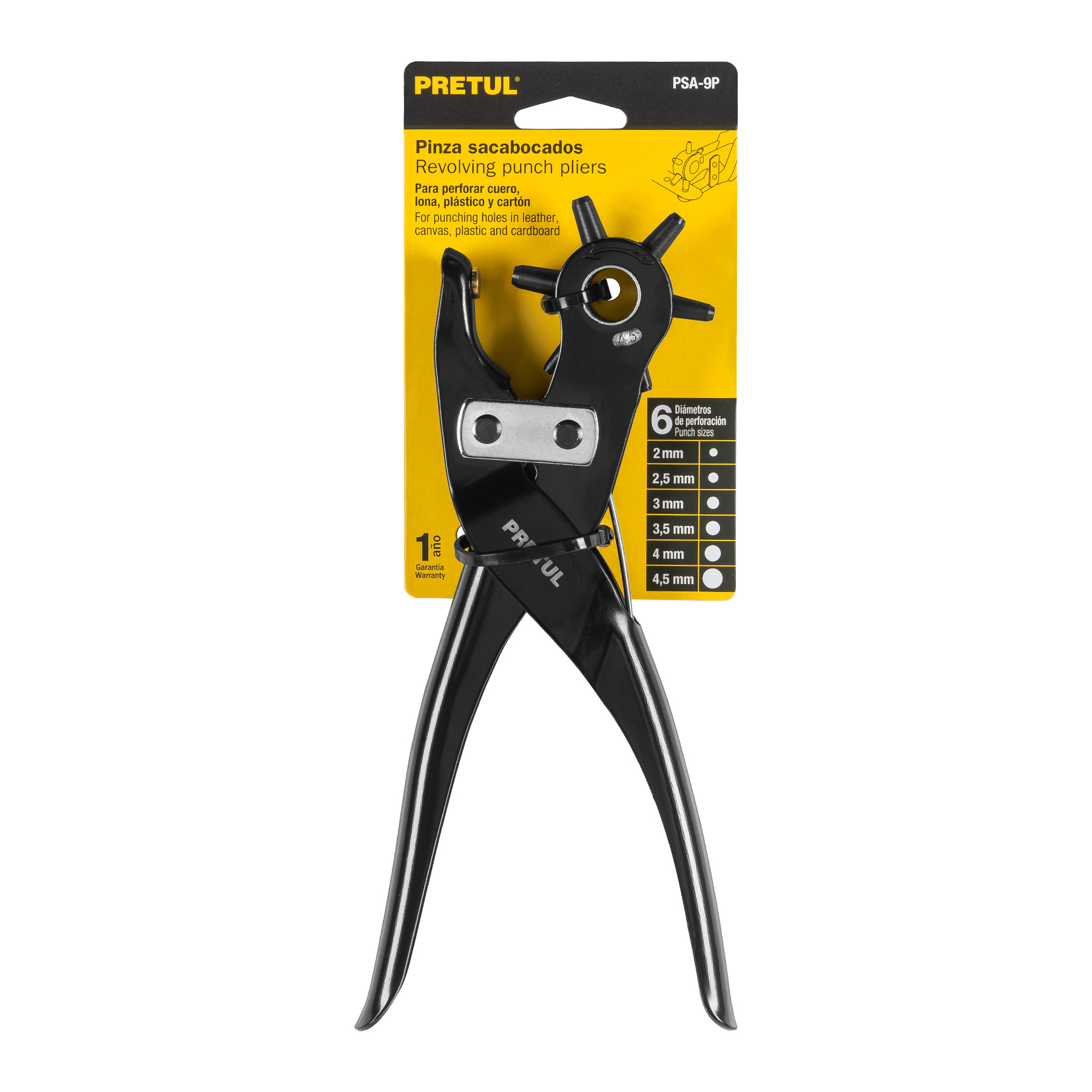 PINZA SACABOCADOS, 8 1/2" PRETUL