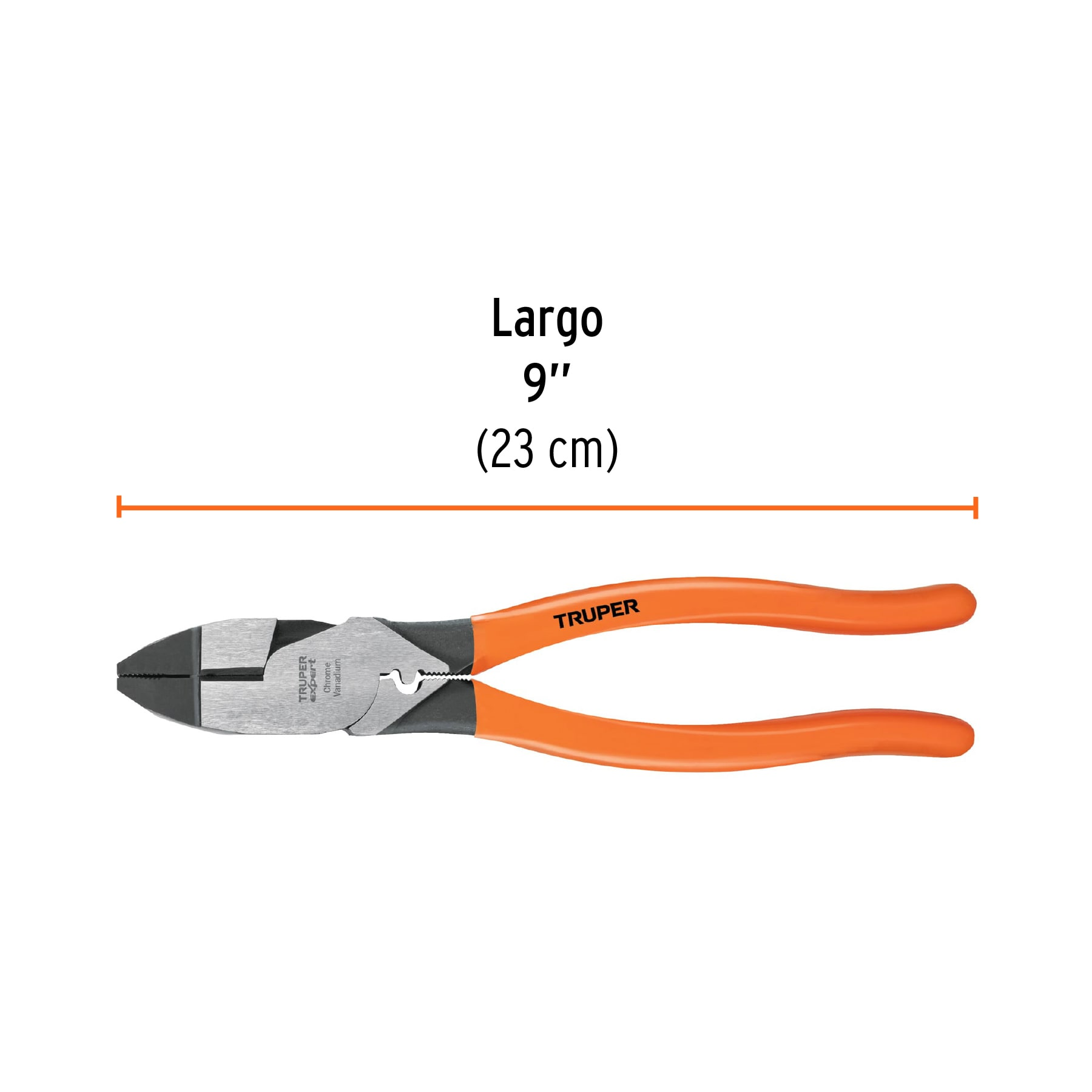 Pinza para electricista 9' c/ponchador de terminales, Expert