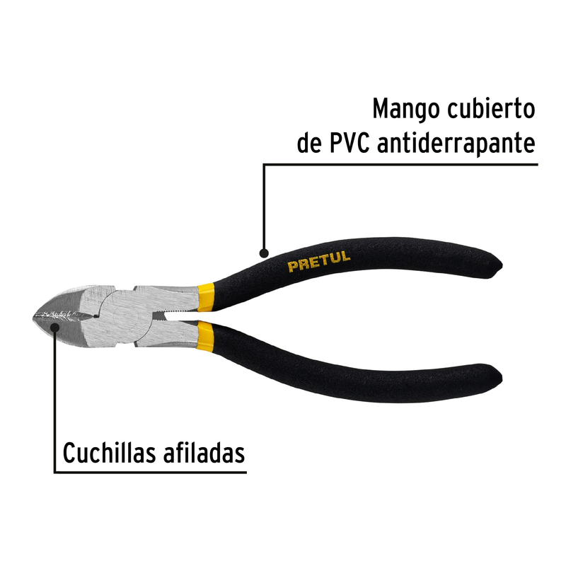 Pinza de corte diagonal 6' mango de vinil, a granel, Pretul