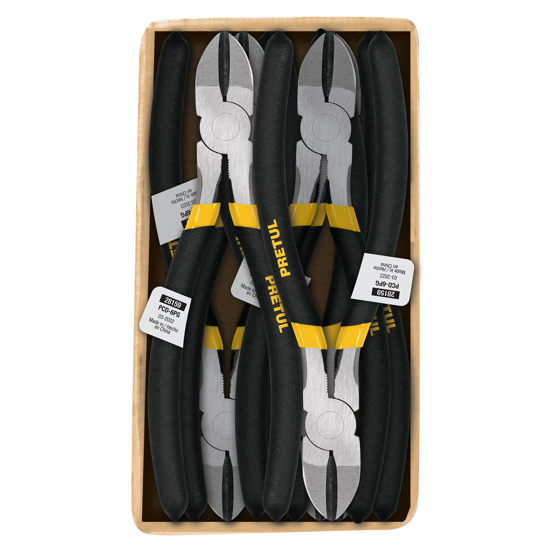 Pinza de corte diagonal 6' mango de vinil, a granel, Pretul