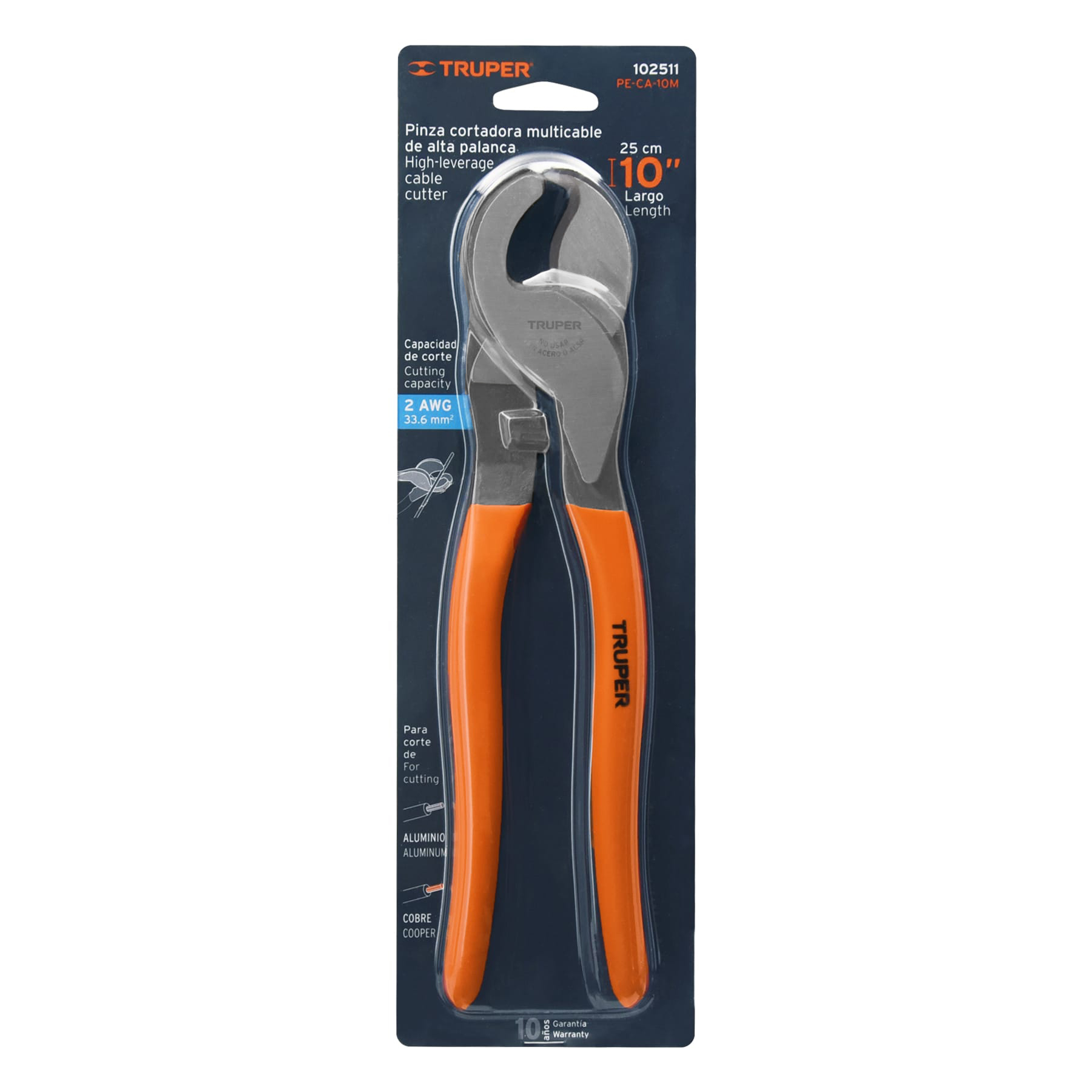 Pinza cortador multicable 10', Truper