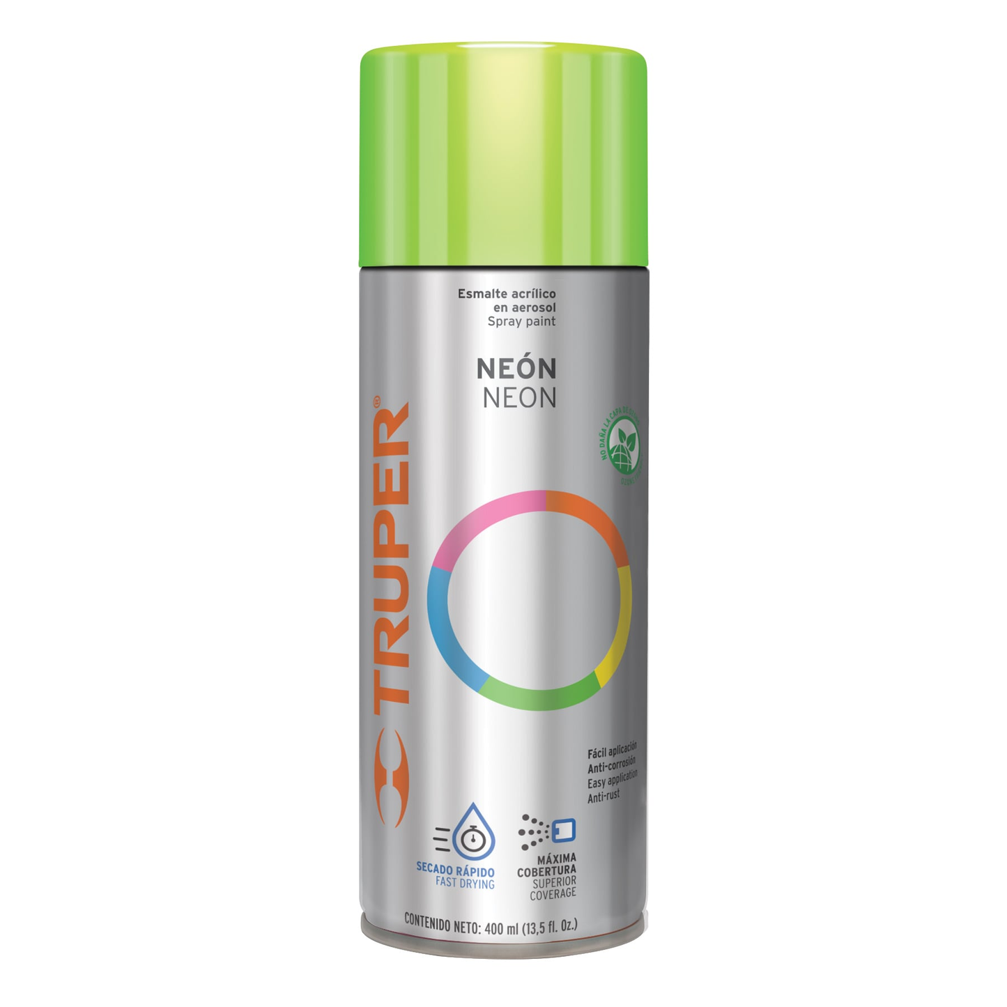 Pintura en aerosol, verde neón, 400 ml,Truper