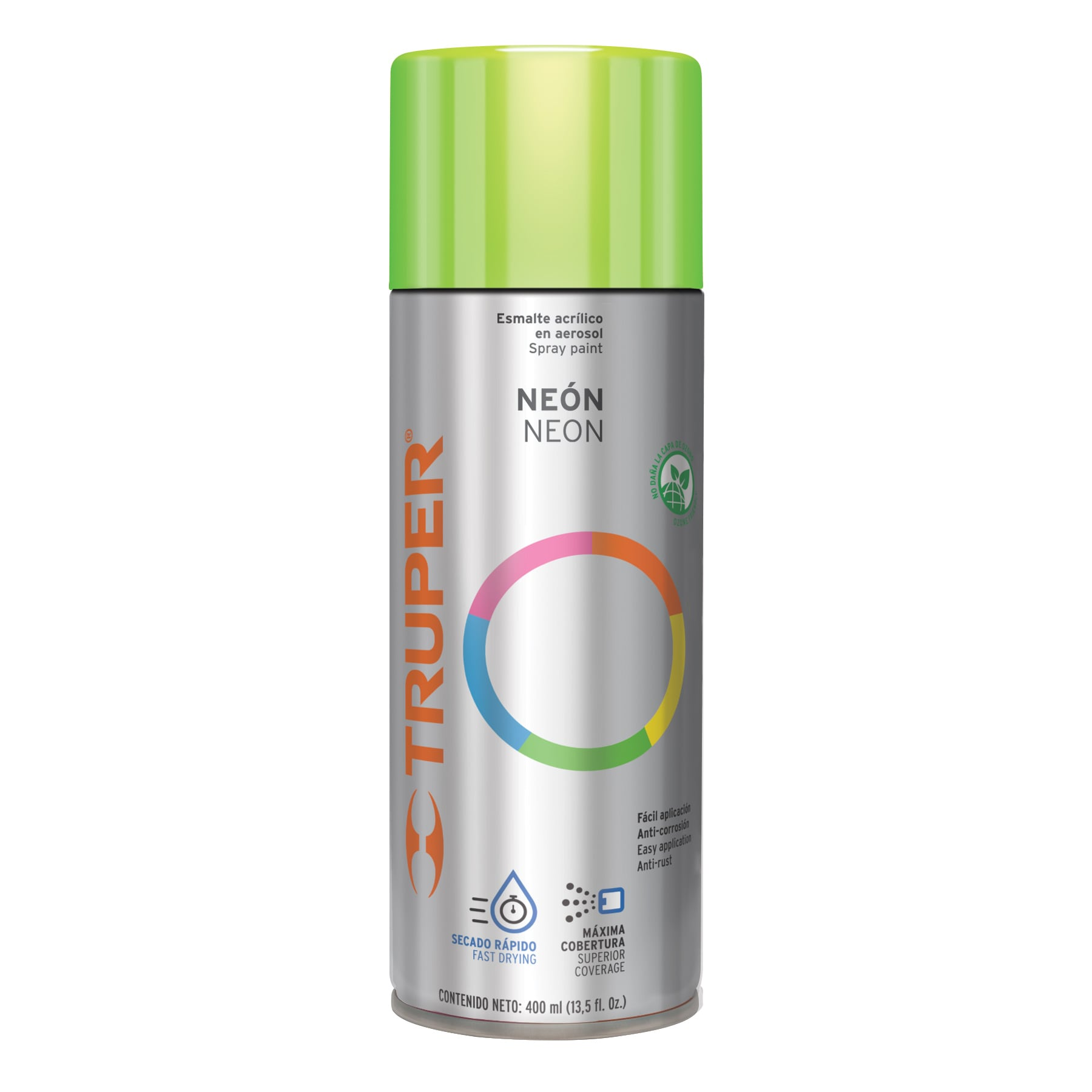 Pintura en aerosol, verde neón, 400 ml,Truper