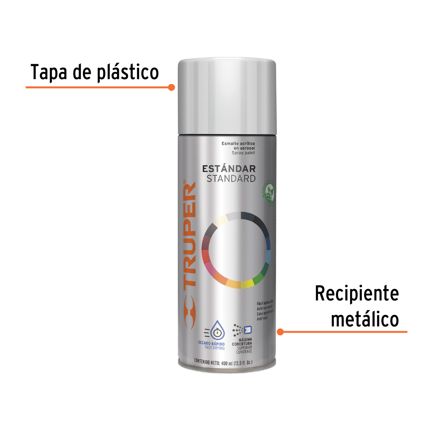 Pintura en aerosol, transparente mate, 400 ml, Truper