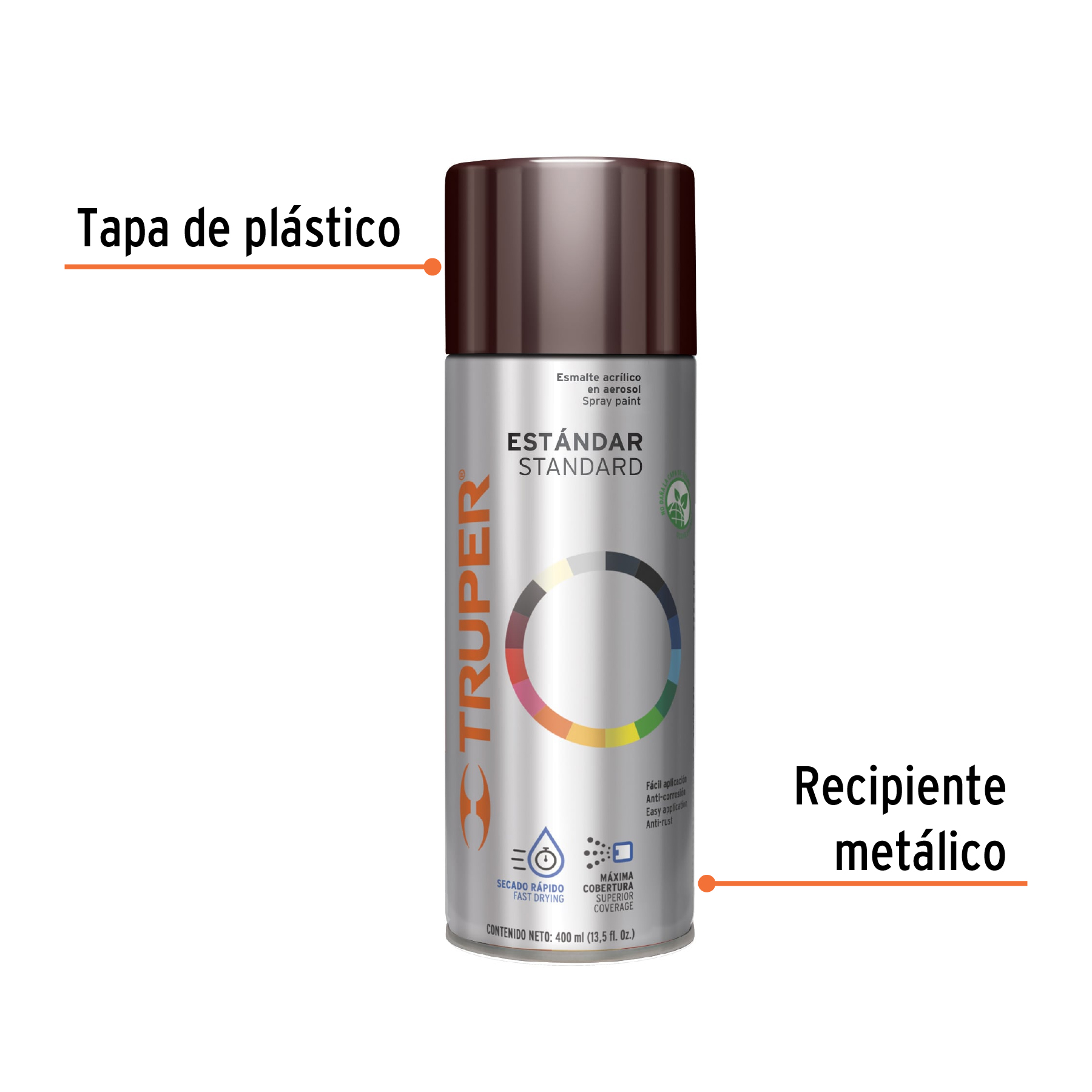 Pintura en aerosol, tabaco, 400 ml,Truper