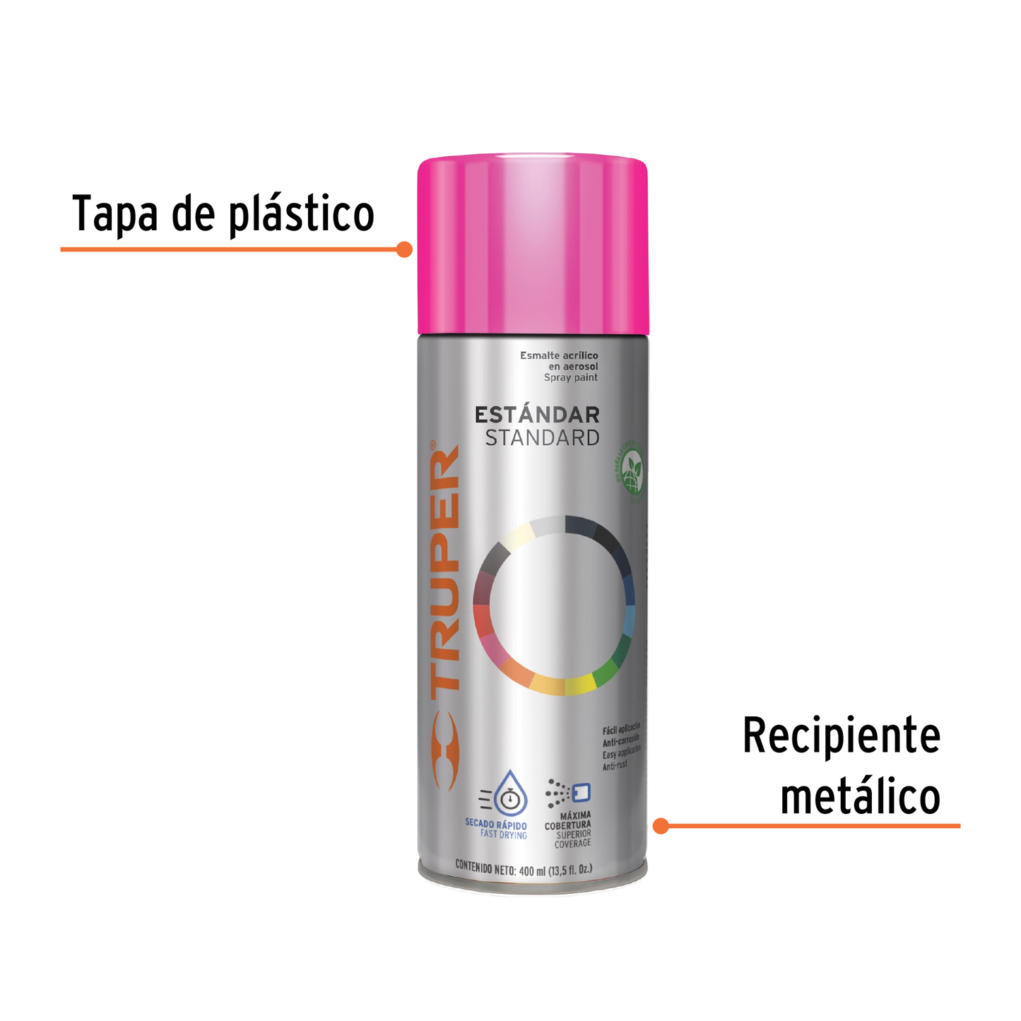Pintura en aerosol, rosa mexicano, 400 ml,Truper