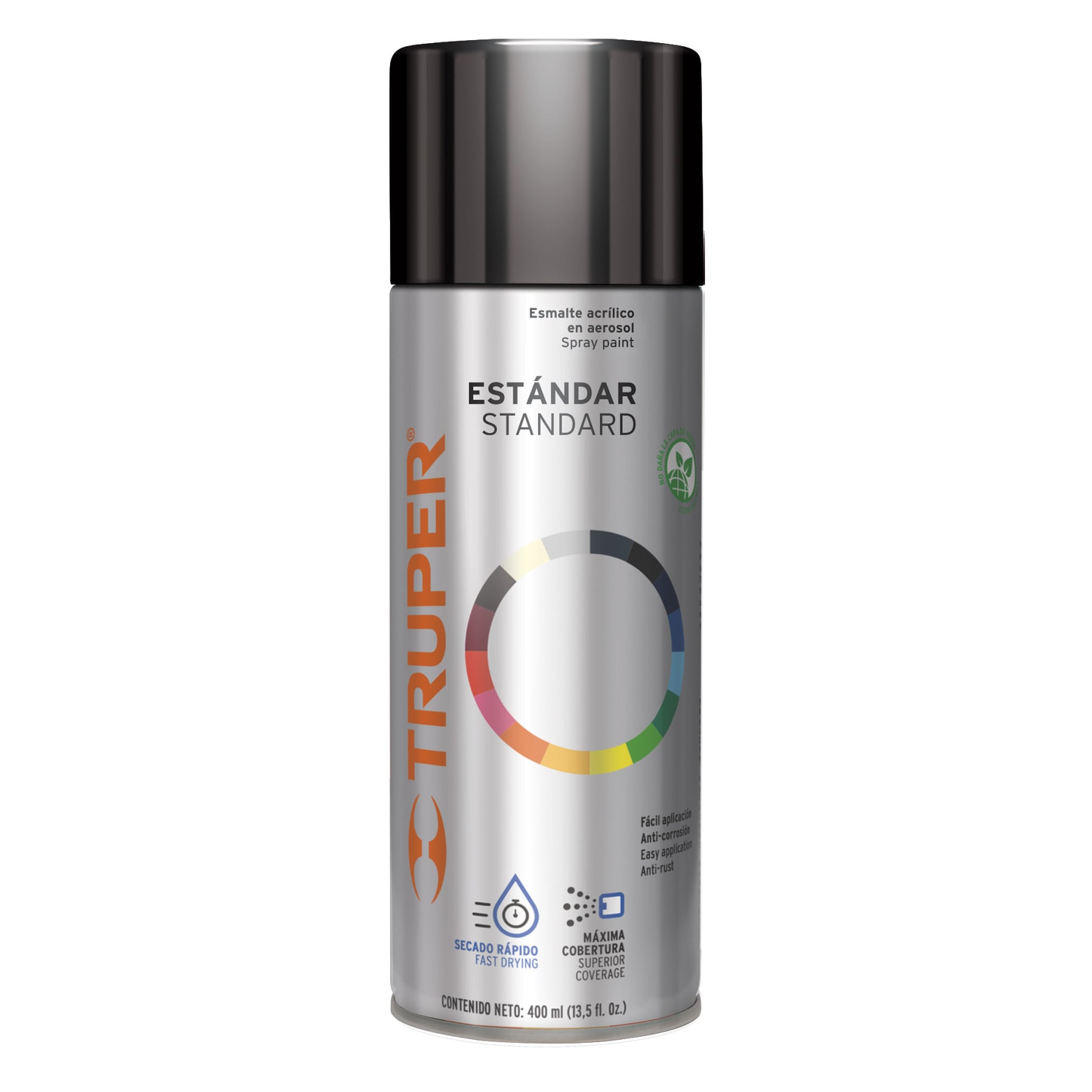Pintura en aerosol, negro mate, 400 ml, Truper