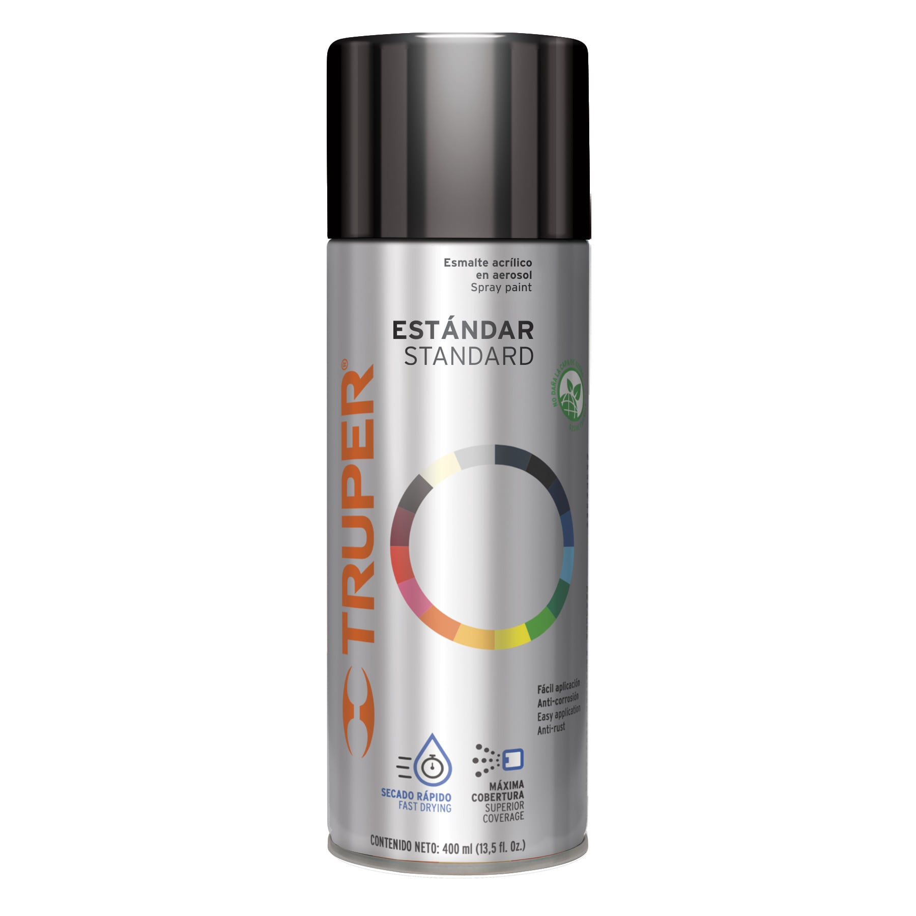 Pintura en aerosol, negro mate, 400 ml, Truper
