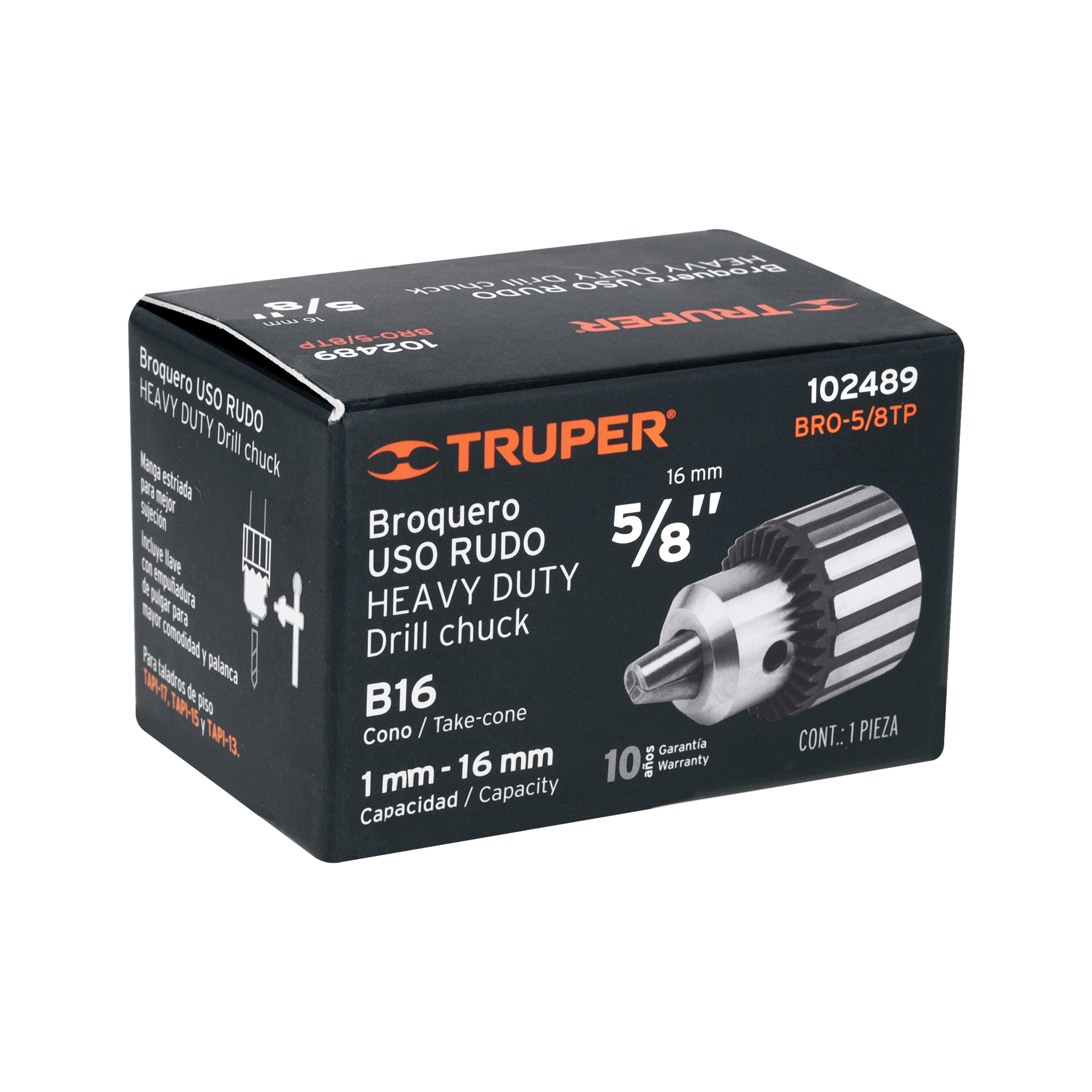 Broquero de 5/8' para taladro de banco, Truper