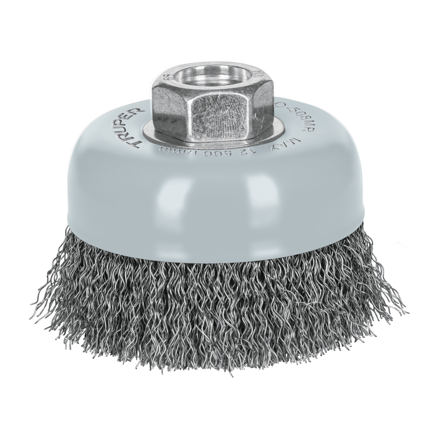 Carda de copa, alambre ondulado fino, 3', Multi rosca