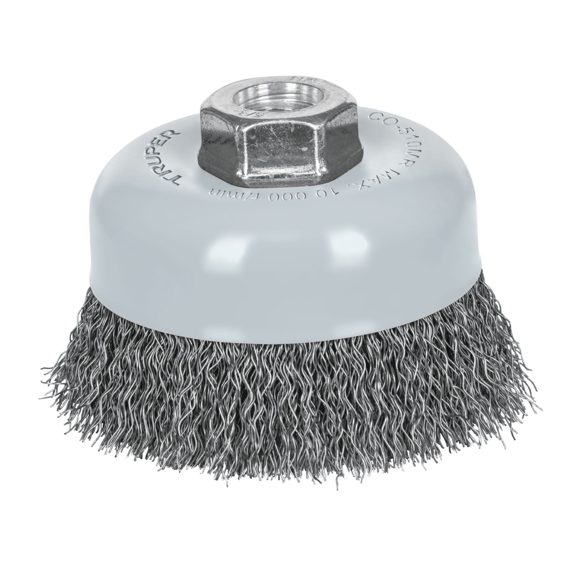 Carda de copa, alambre ondulado fino, 4', Multi rosca