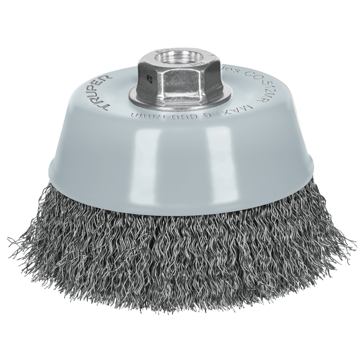 Carda de copa, alambre ondulado fino, 5', Multi rosca