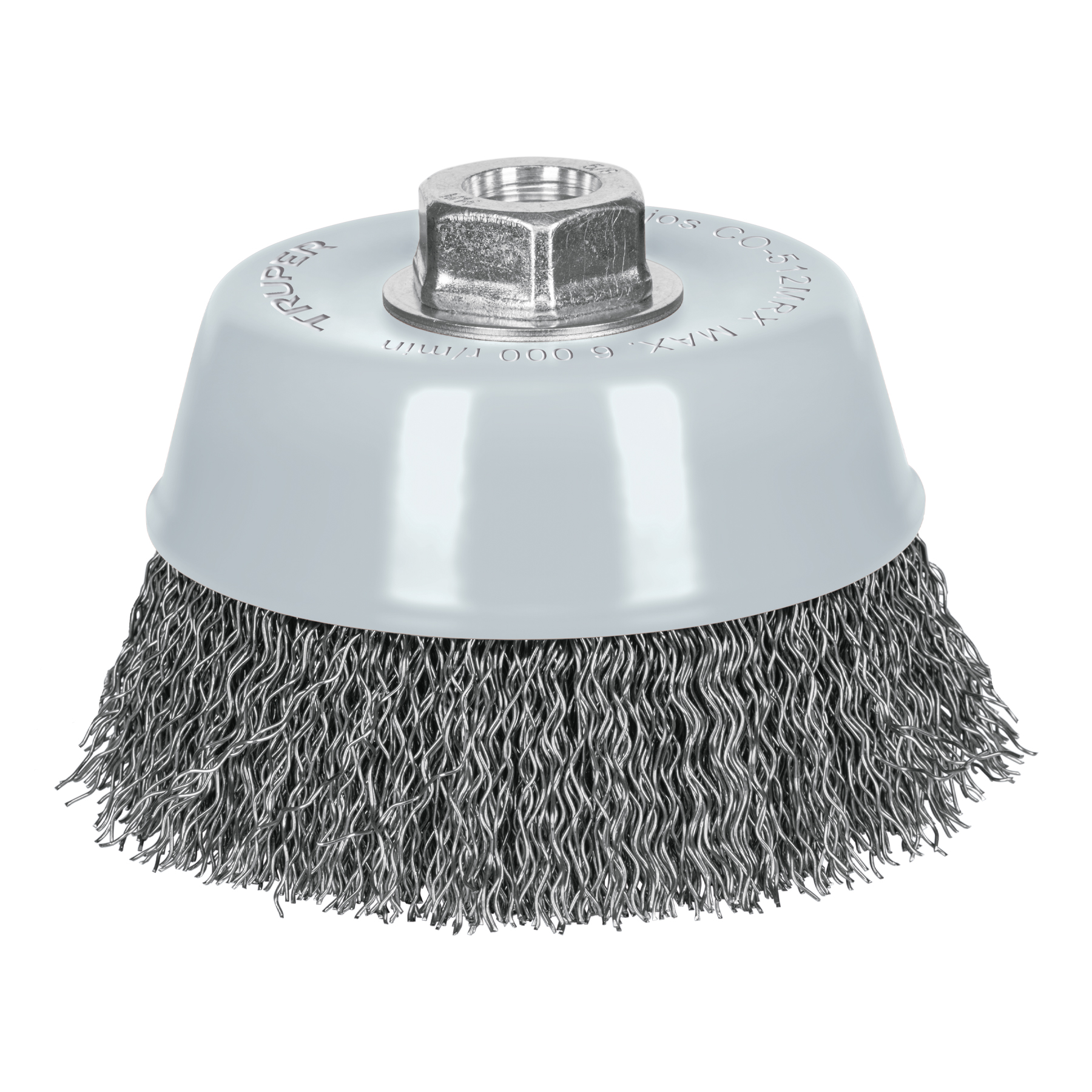 Carda de copa, alambre ondulado grueso, 5', Multi rosca