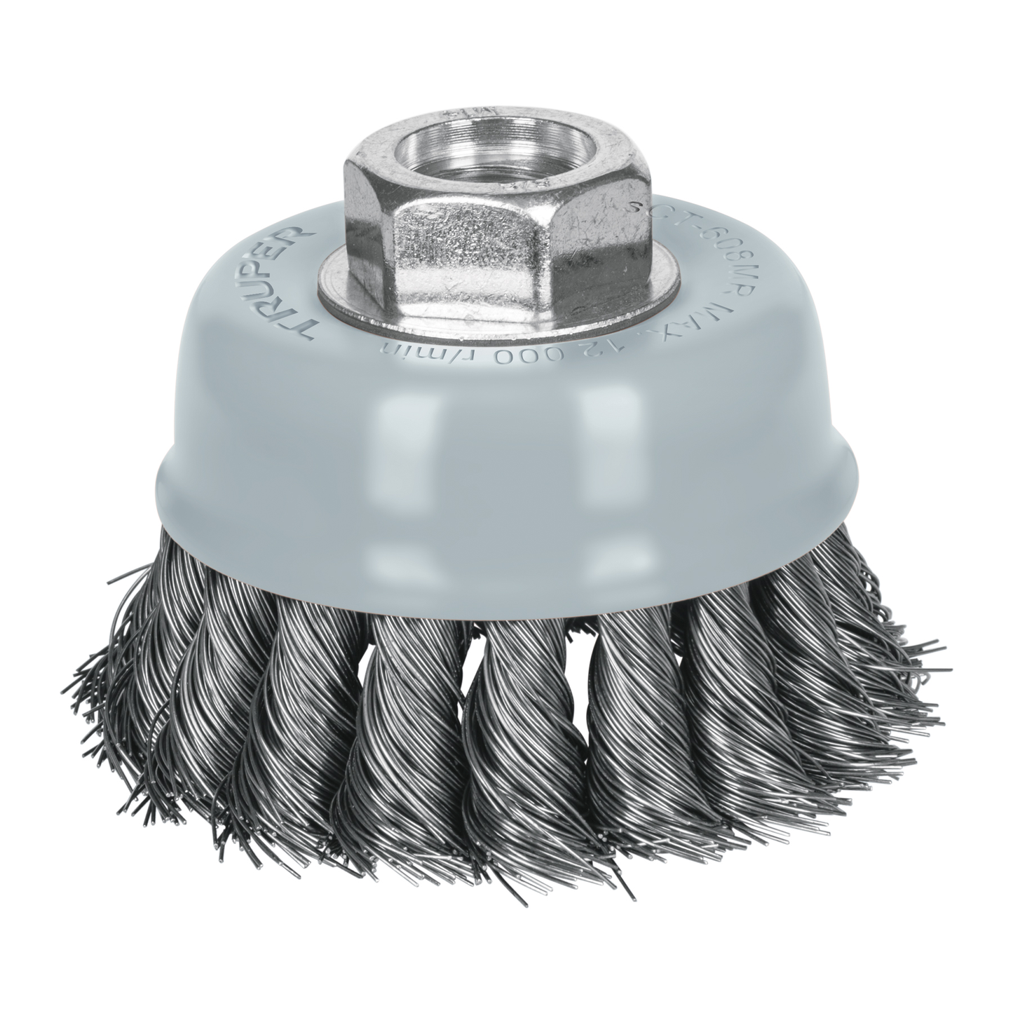 Carda de copa, alambre trenzado fino, 3', Multi rosca