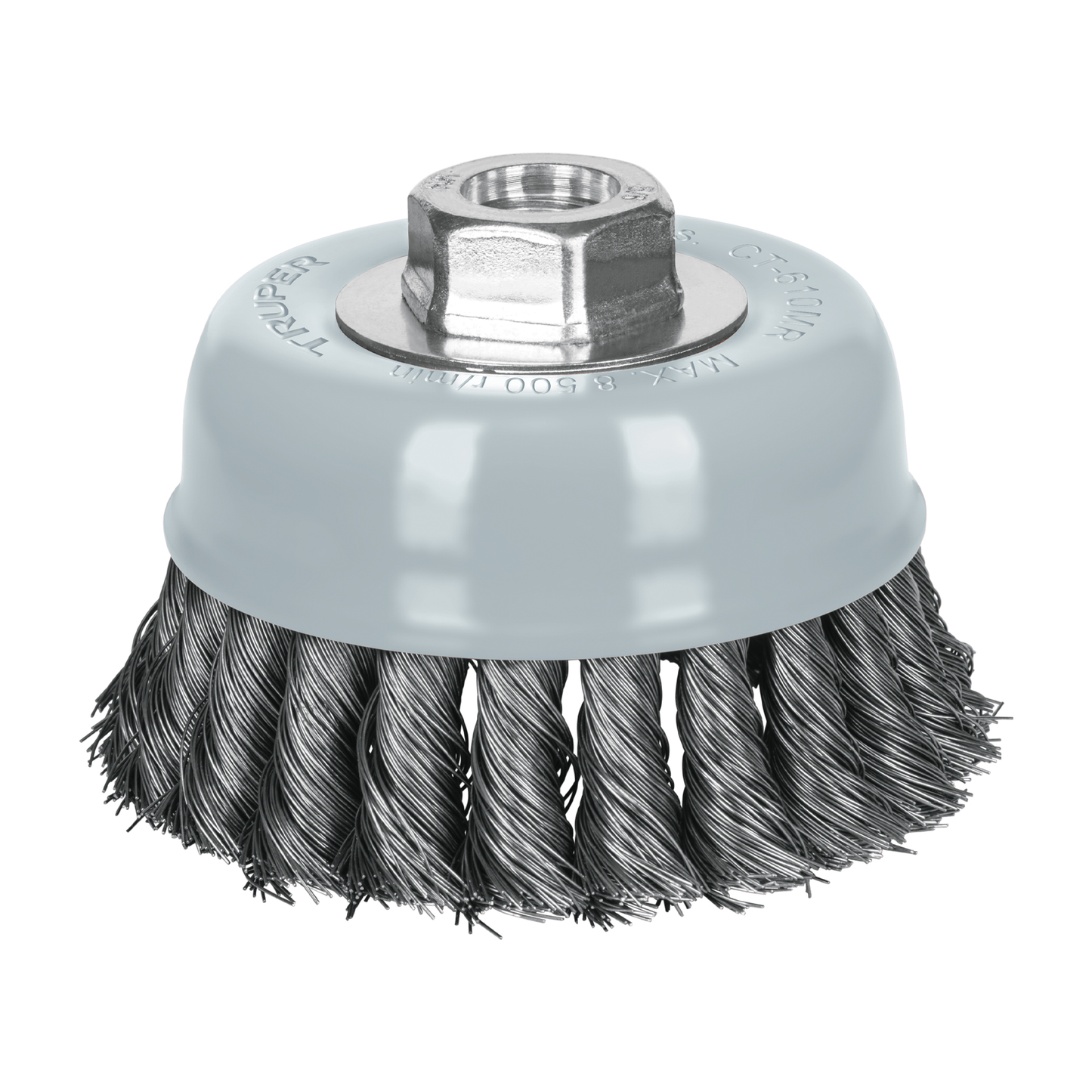 Carda de copa, alambre trenzado fino, 4', Multi rosca