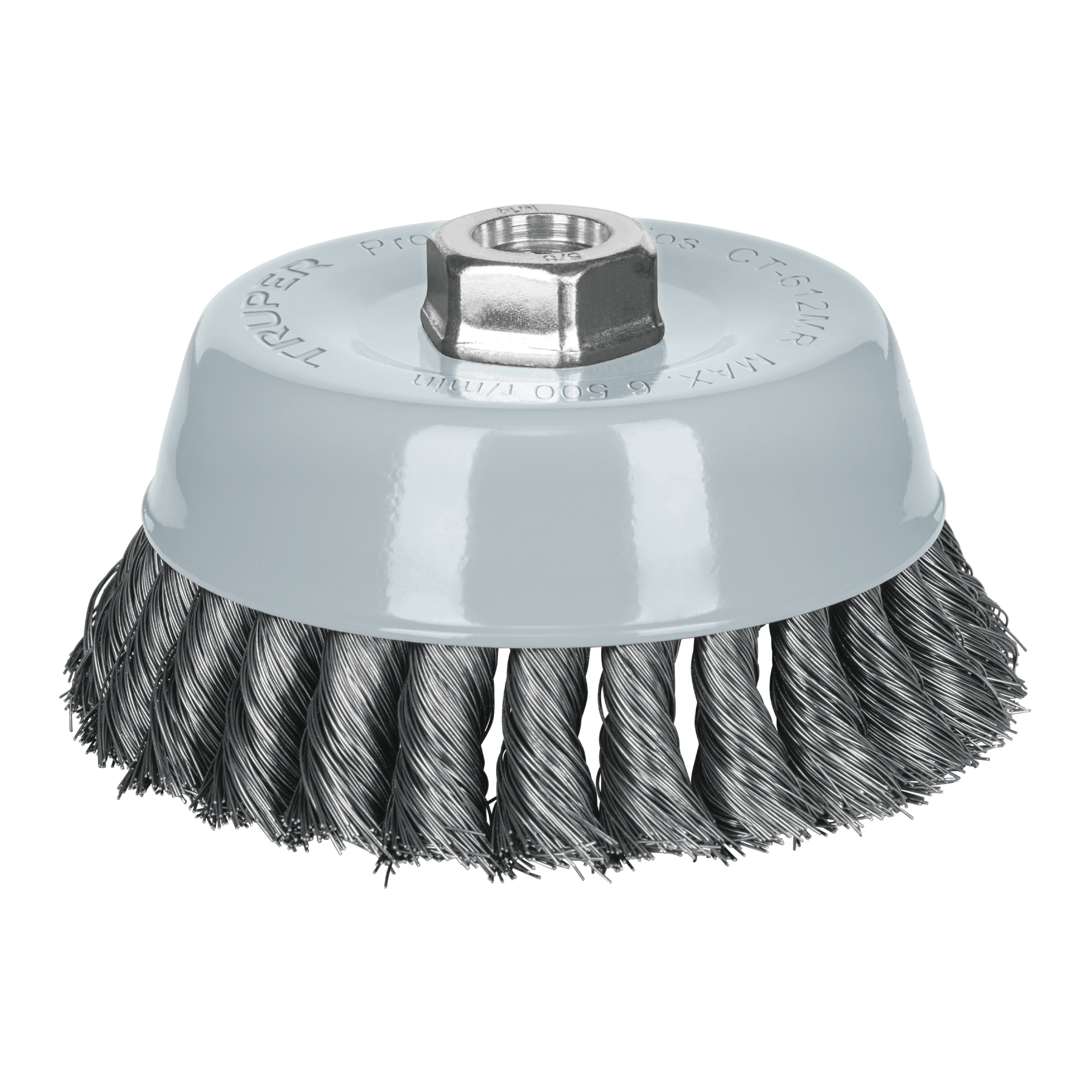 Carda de copa, alambre trenzado fino, 5', Multi rosca