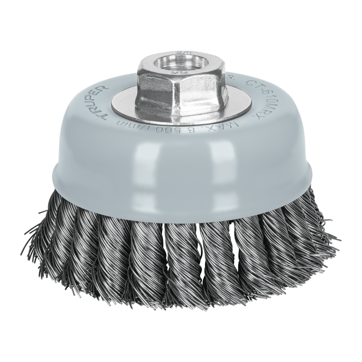 Carda de copa, alambre trenzado grueso , 4', Multi rosca