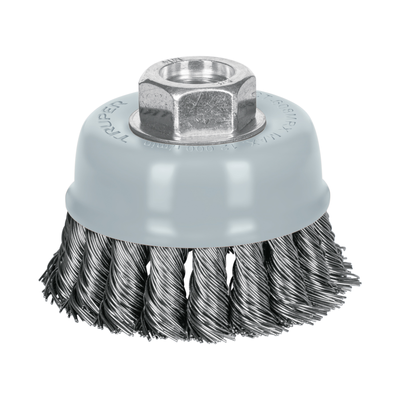 Carda de copa, alambre trenzado grueso, 3', Multi rosca
