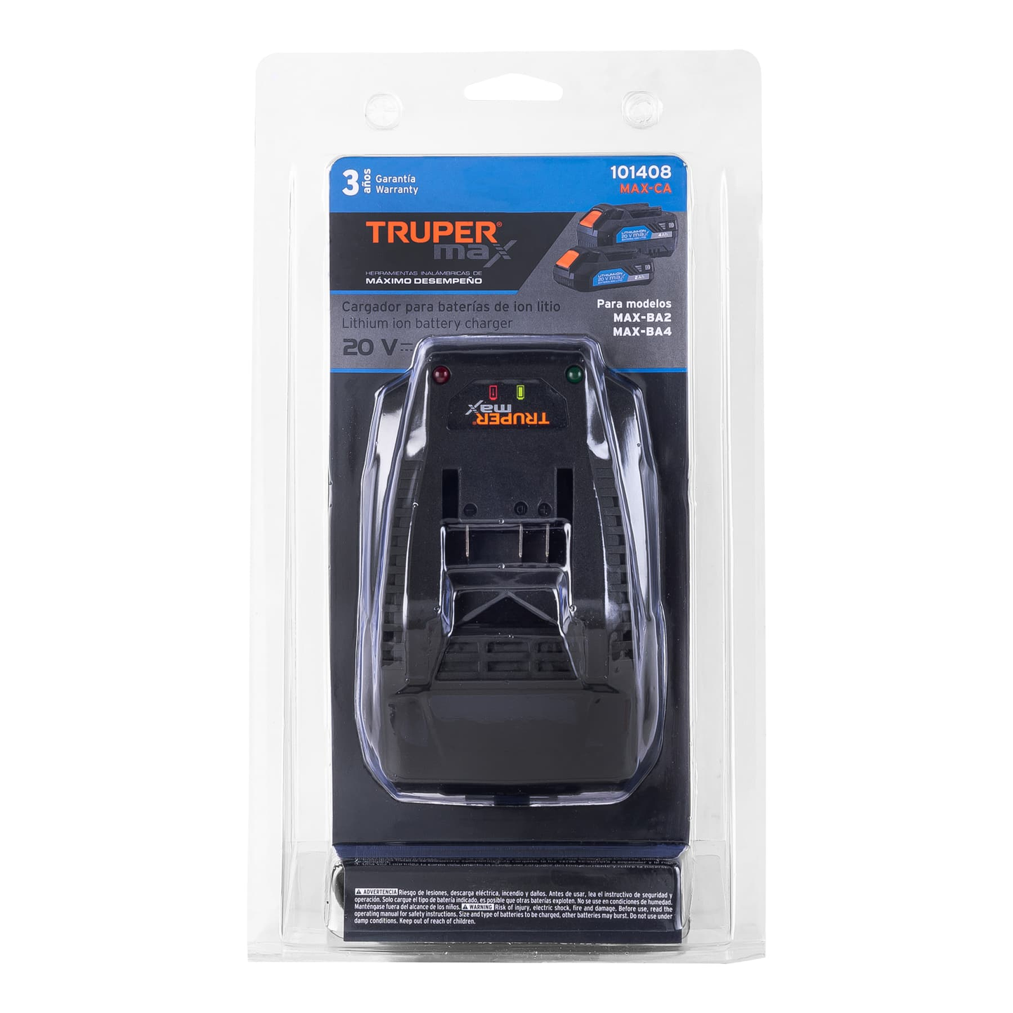Cargador de baterías ion litio Truper MAX de 20 V 127V