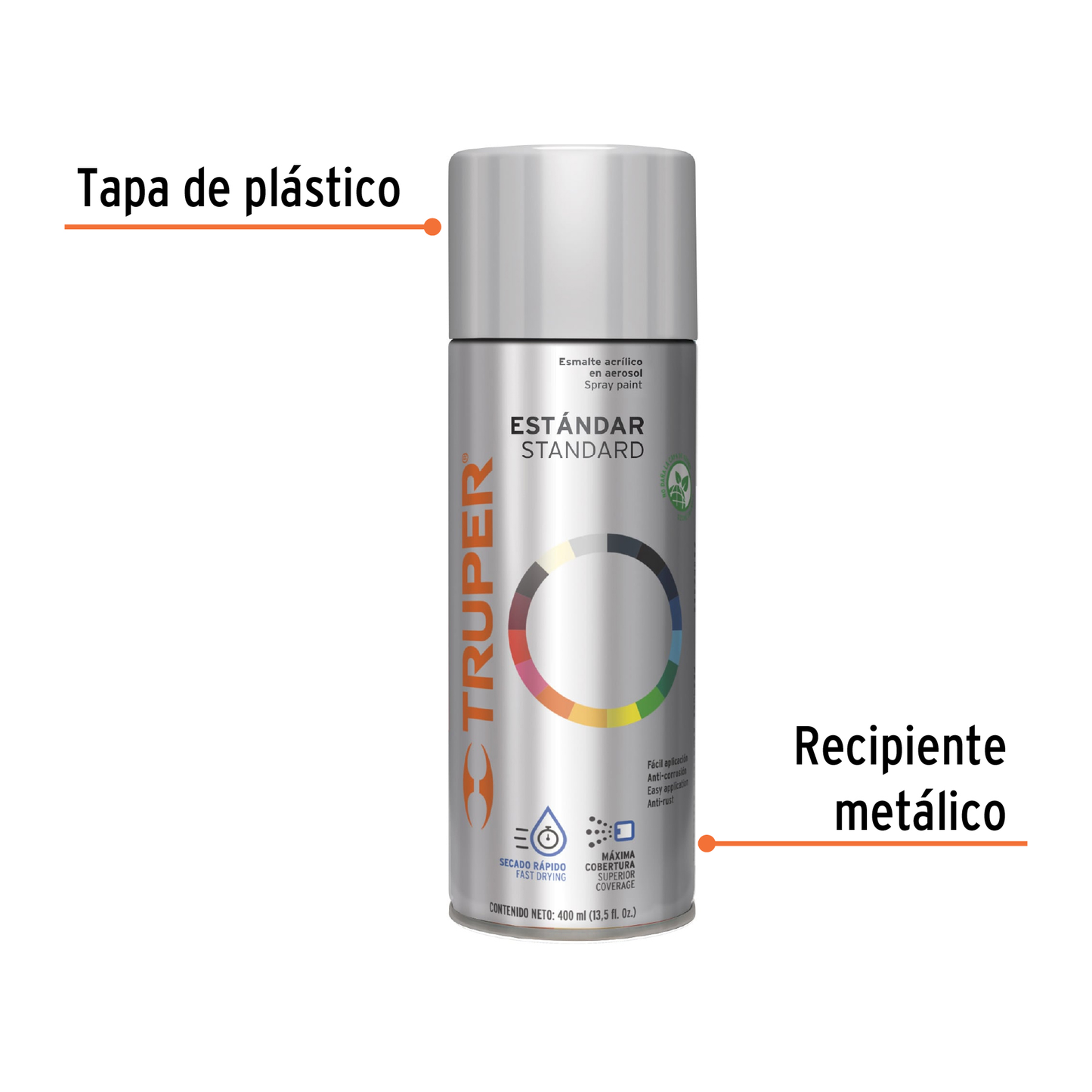 Pintura en aerosol, gris claro, 400 ml, Truper