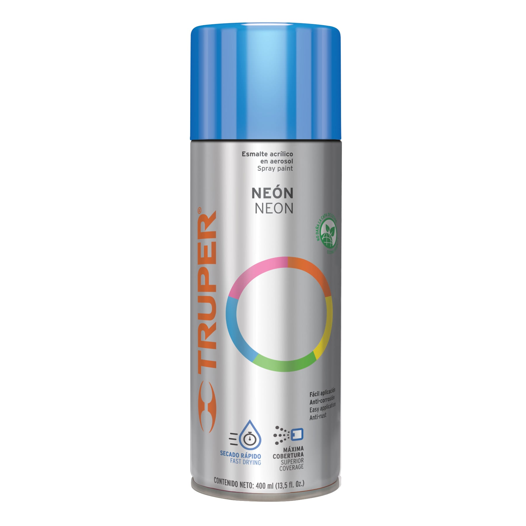 Pintura en aerosol, azul neón, 400 ml, Truper