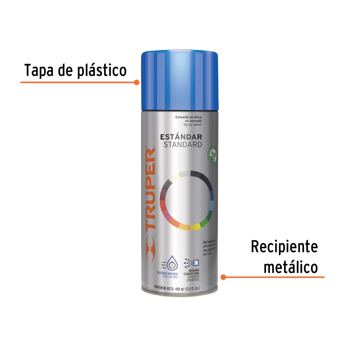 Pintura en aerosol, azul holandés, 400 ml, Truper