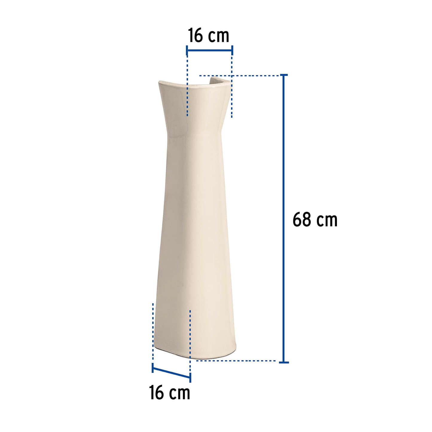 Pedestal cerámico para lavabo, marfil