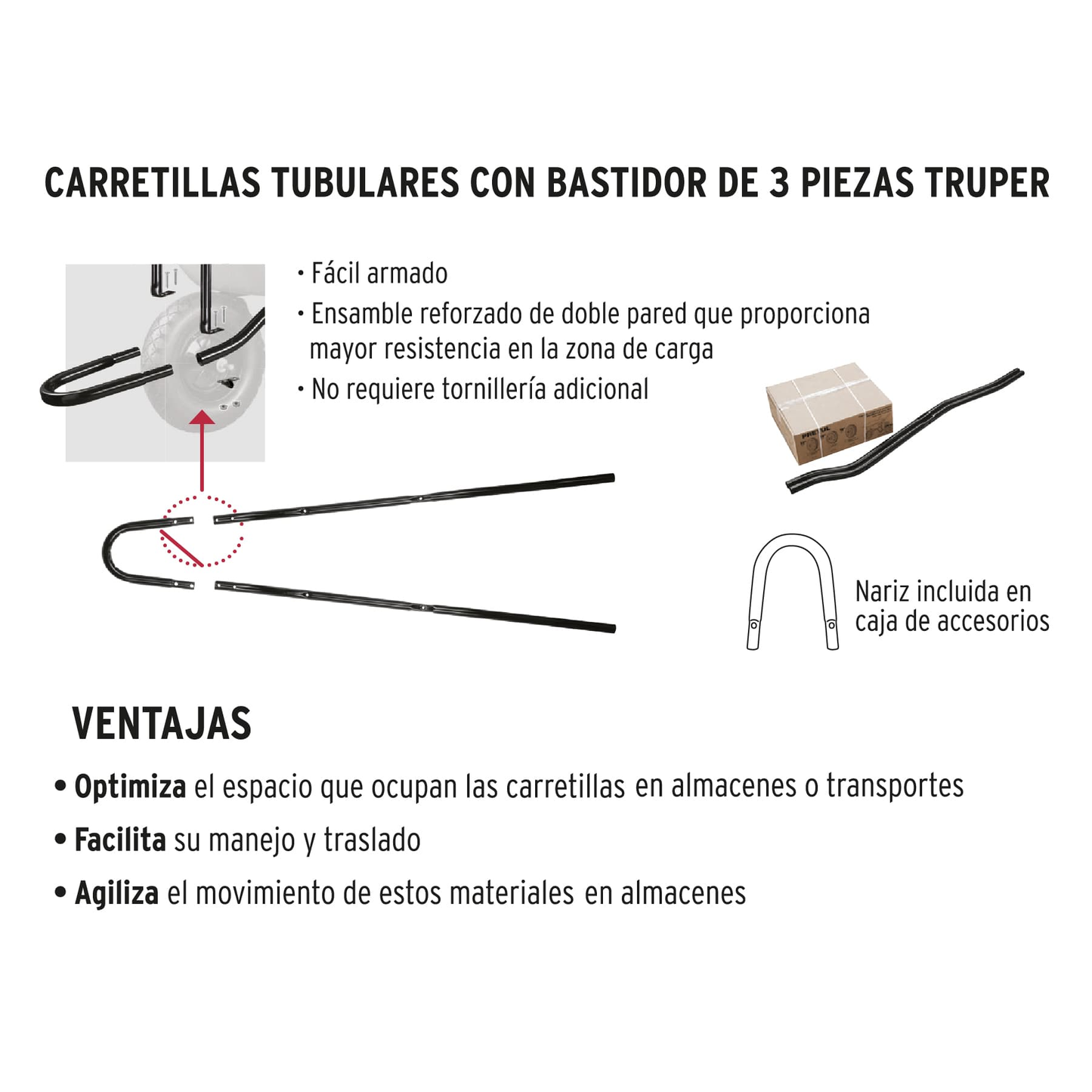 Carretilla 5.5 ft3, llanta neumática reforzada