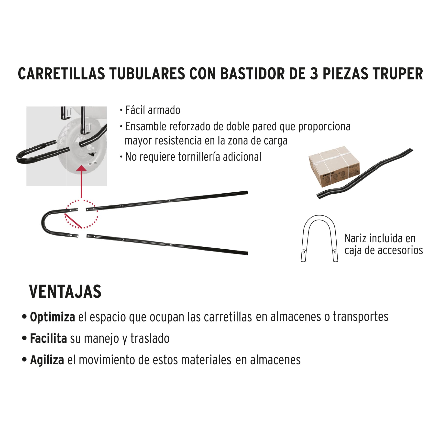 Carretilla 5.5 ft3, llanta neumática reforzada