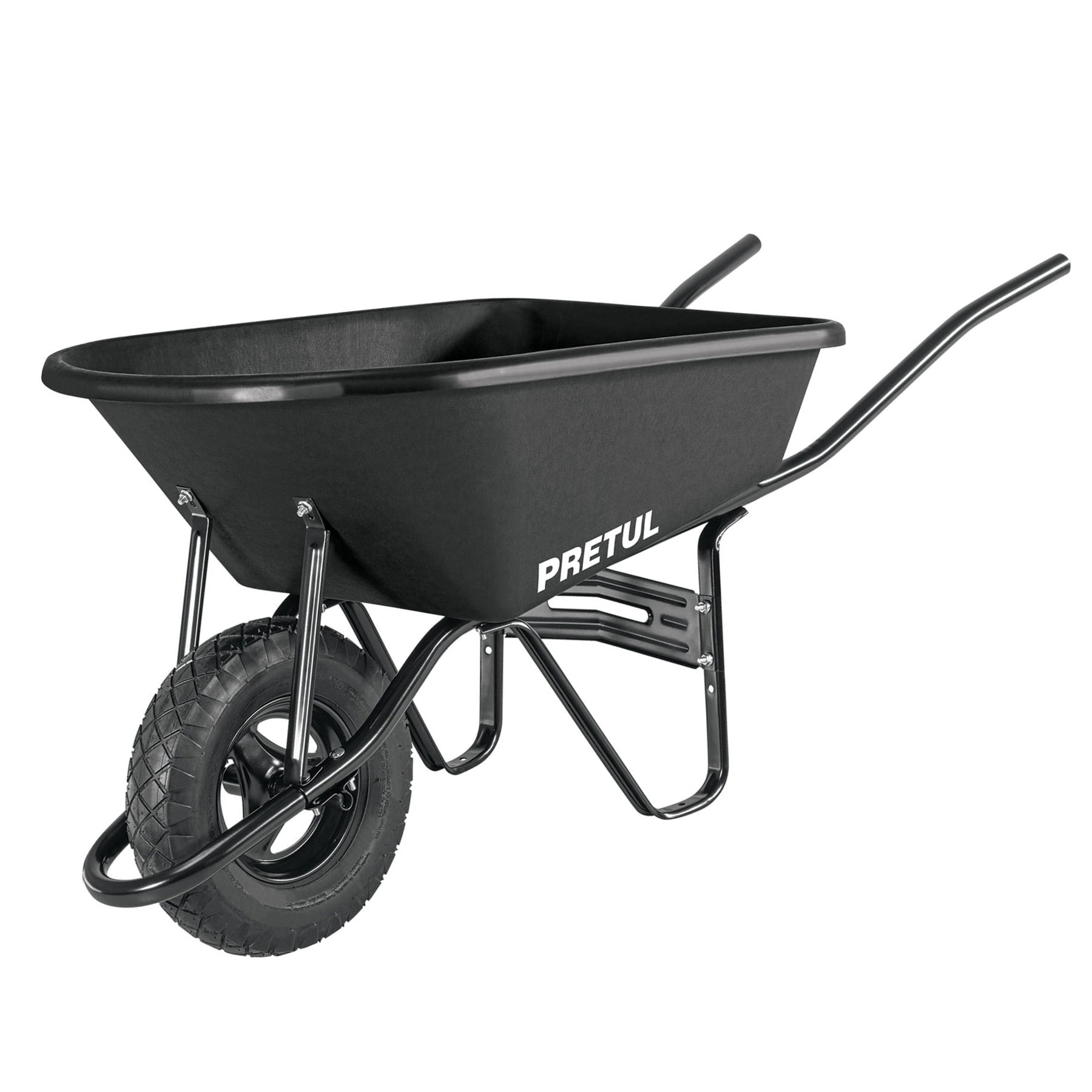 Carretilla 5ft3 plástica,tubular,neumática reforzada,Pretul