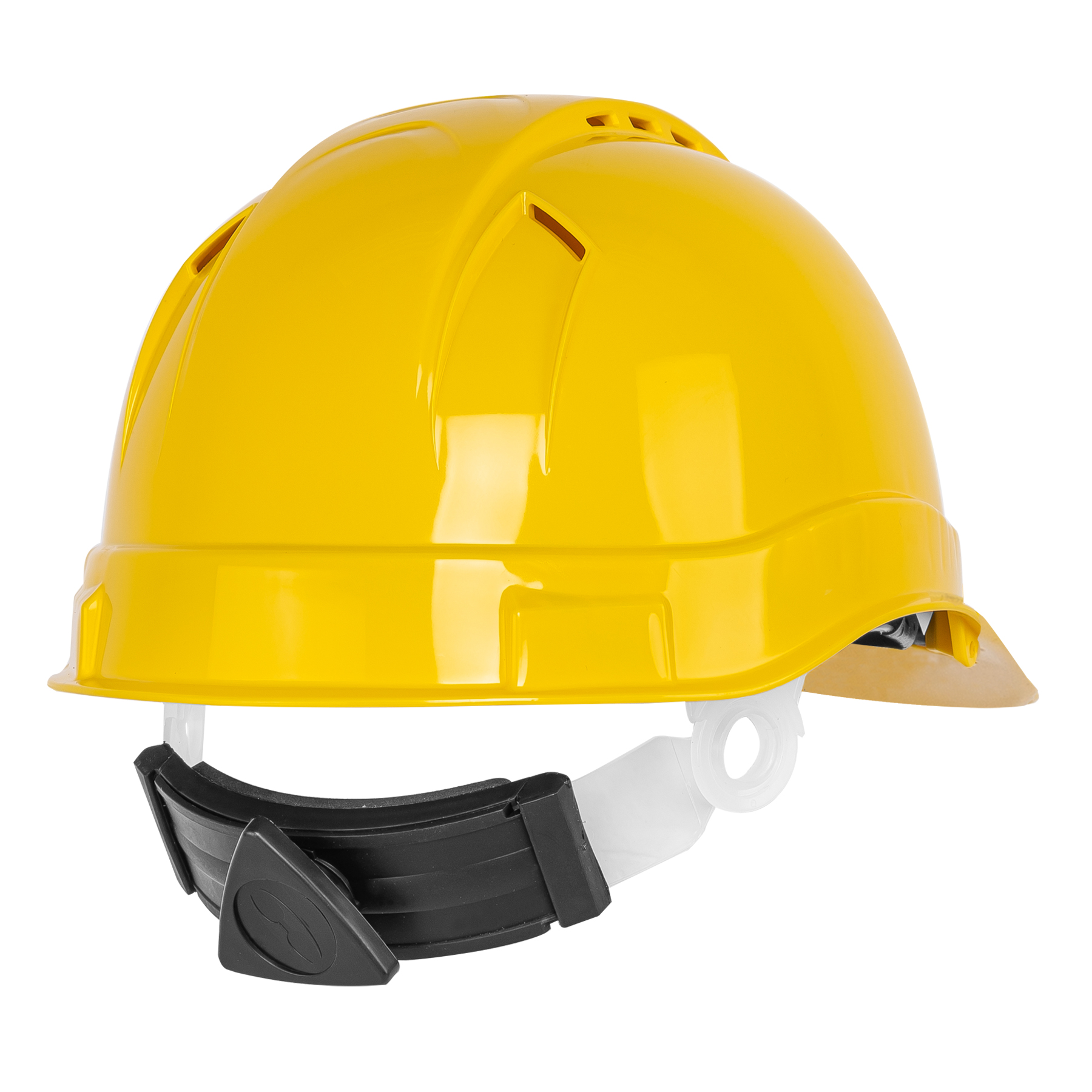 Casco de seguridad ventilado amarillo