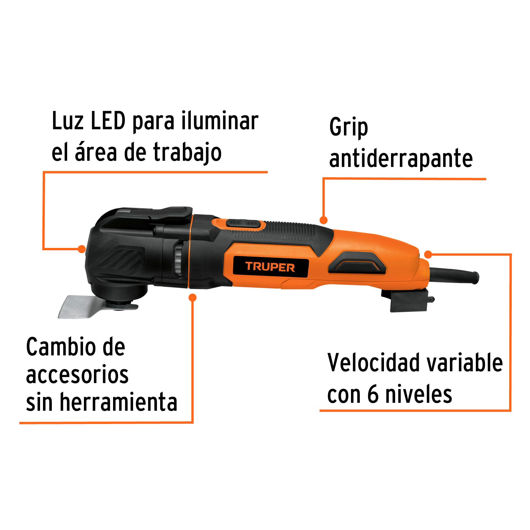 Multi herramienta profesional 350 W con 10 accesorios