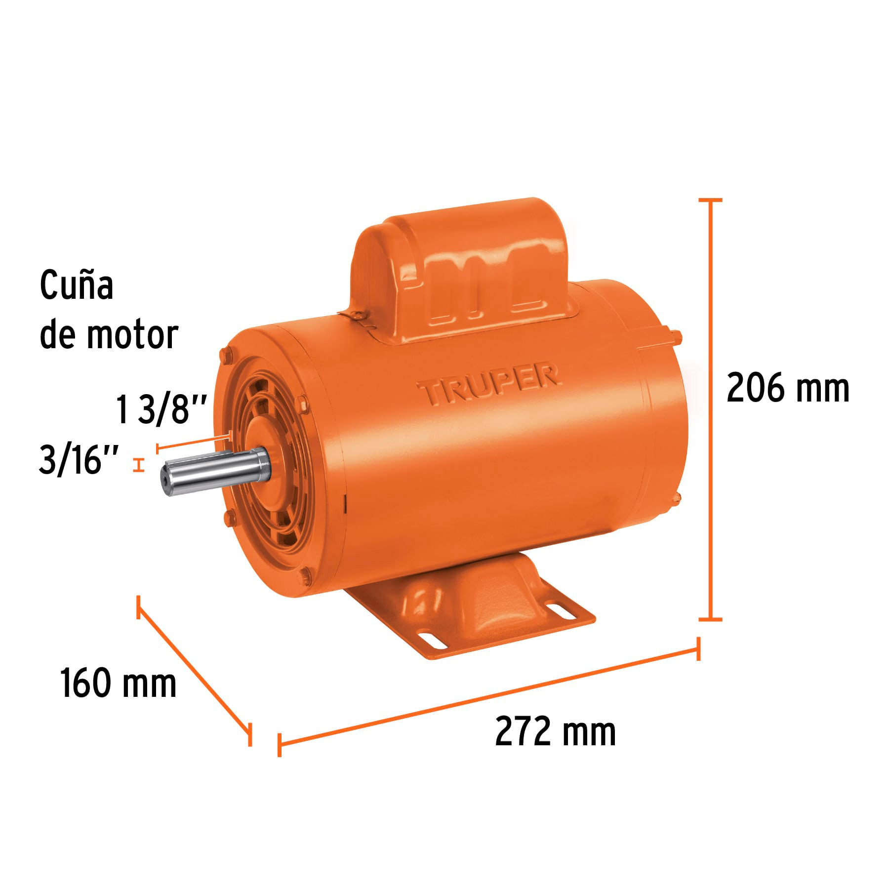Motor monofásico de 3/4 HP, alta, Truper
