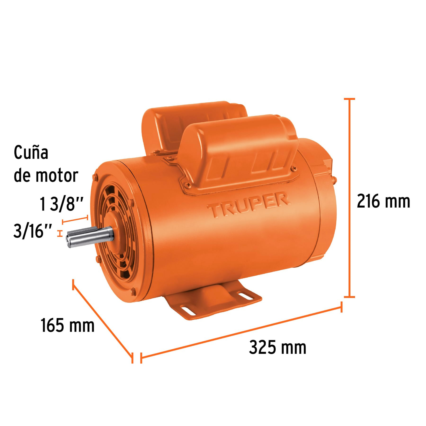 Motor monofásico de 2 HP, baja, Truper