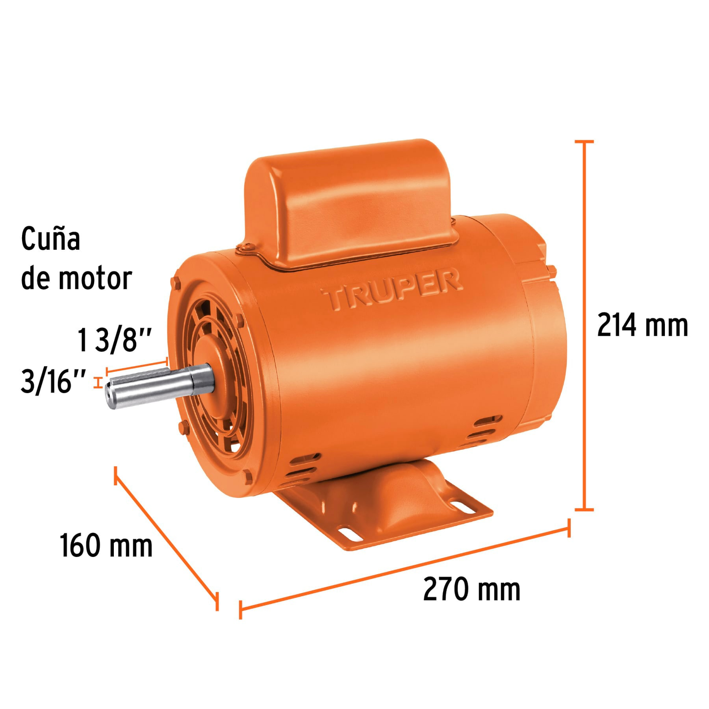Motor monofásico de 1/4 HP, baja, Truper