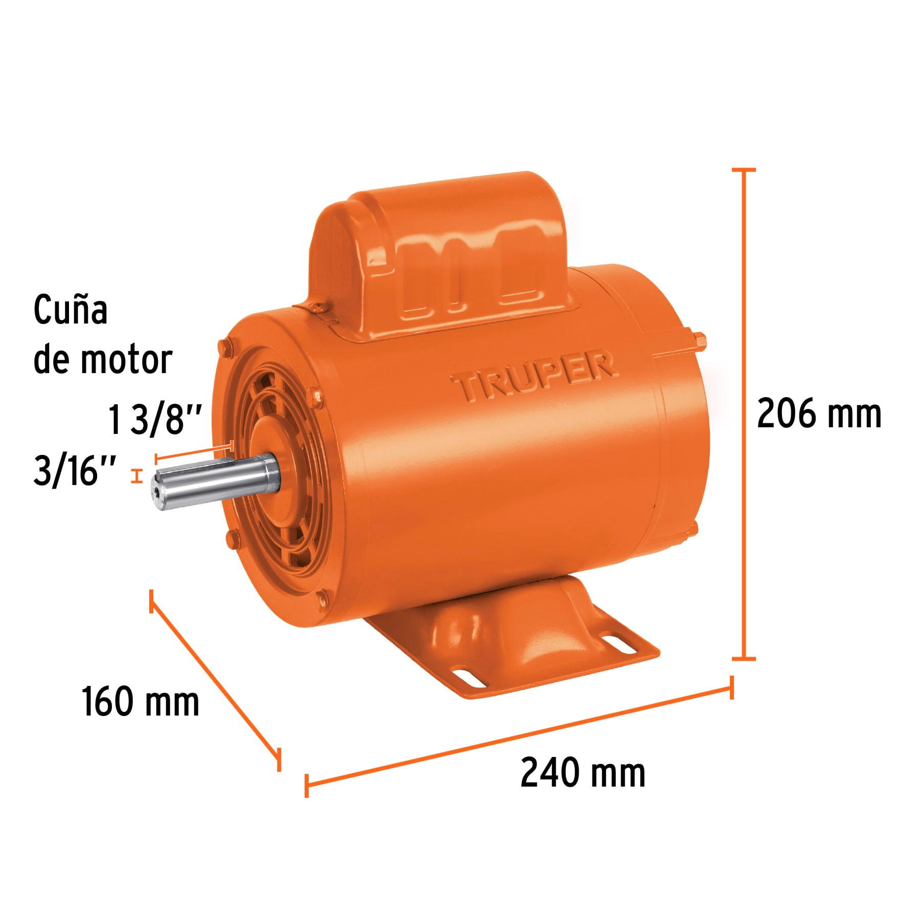 Motor monofásico de 1/4 HP, alta, Truper