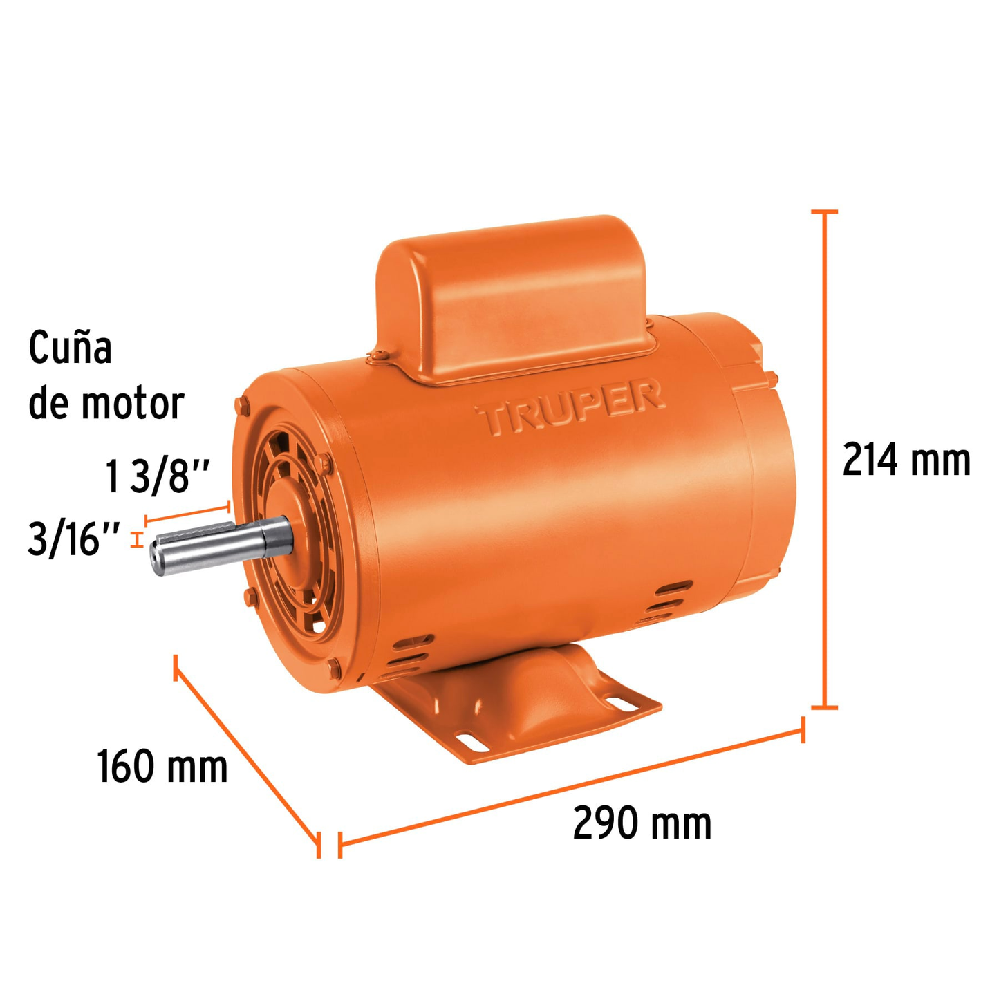 Motor monofásico de 1/2 HP, baja, Truper