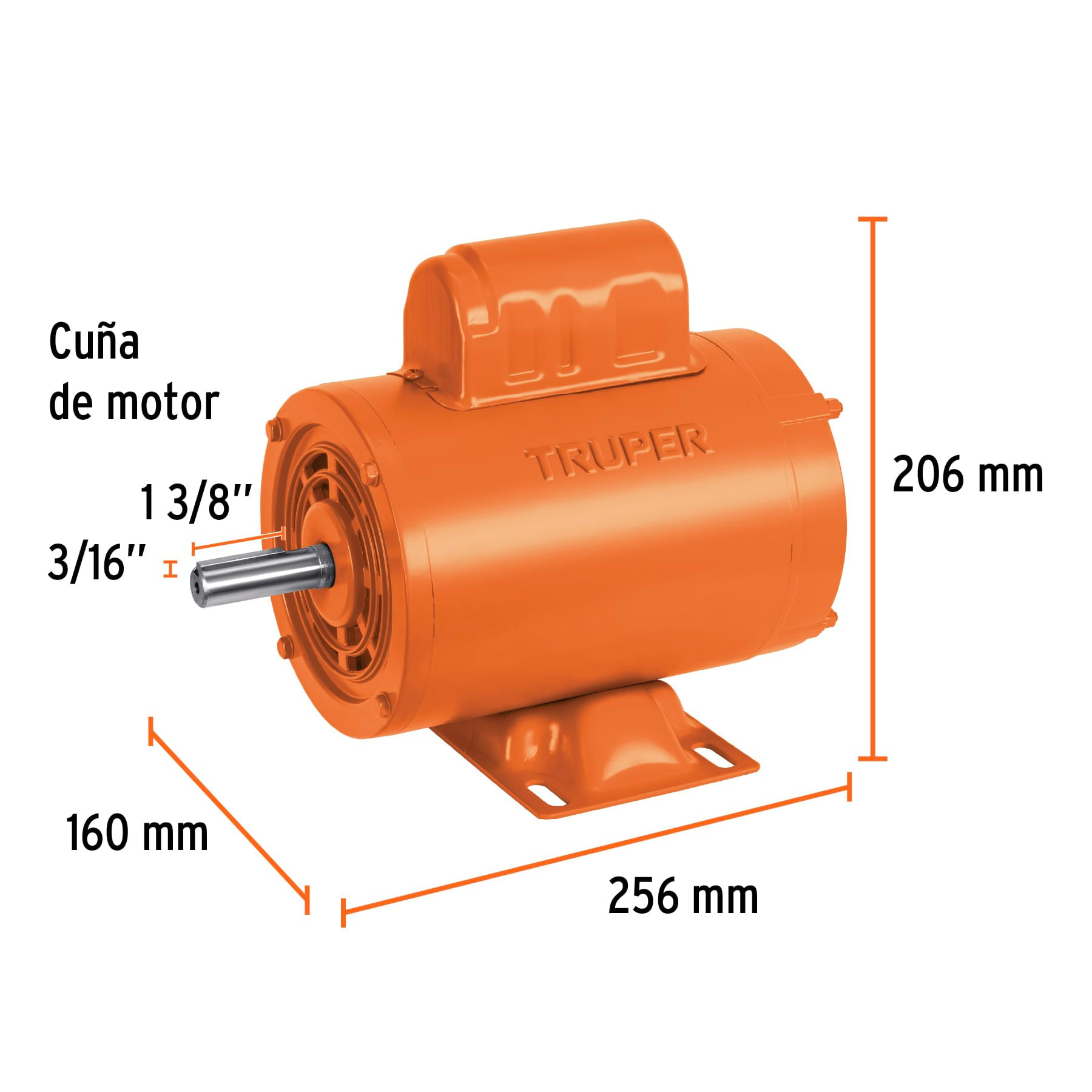 Motor monofásico de 1/2 HP, alta, Truper